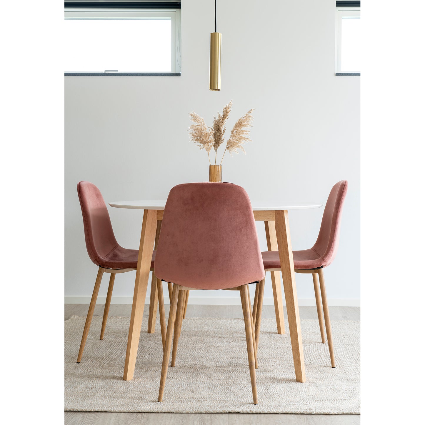 Vojens Spisebord - Spisebord, Hvid Og Natur Ø105X75 Cm ⎮ 5713917009633 ⎮ 2201031