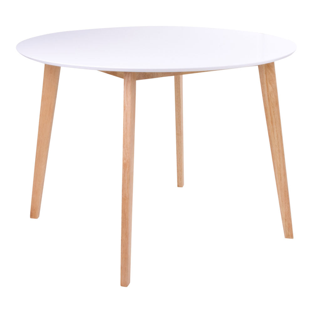 Vojens Spisebord - Spisebord, Hvid Og Natur Ø105X75 Cm ⎮ 5713917009633 ⎮ 2201031