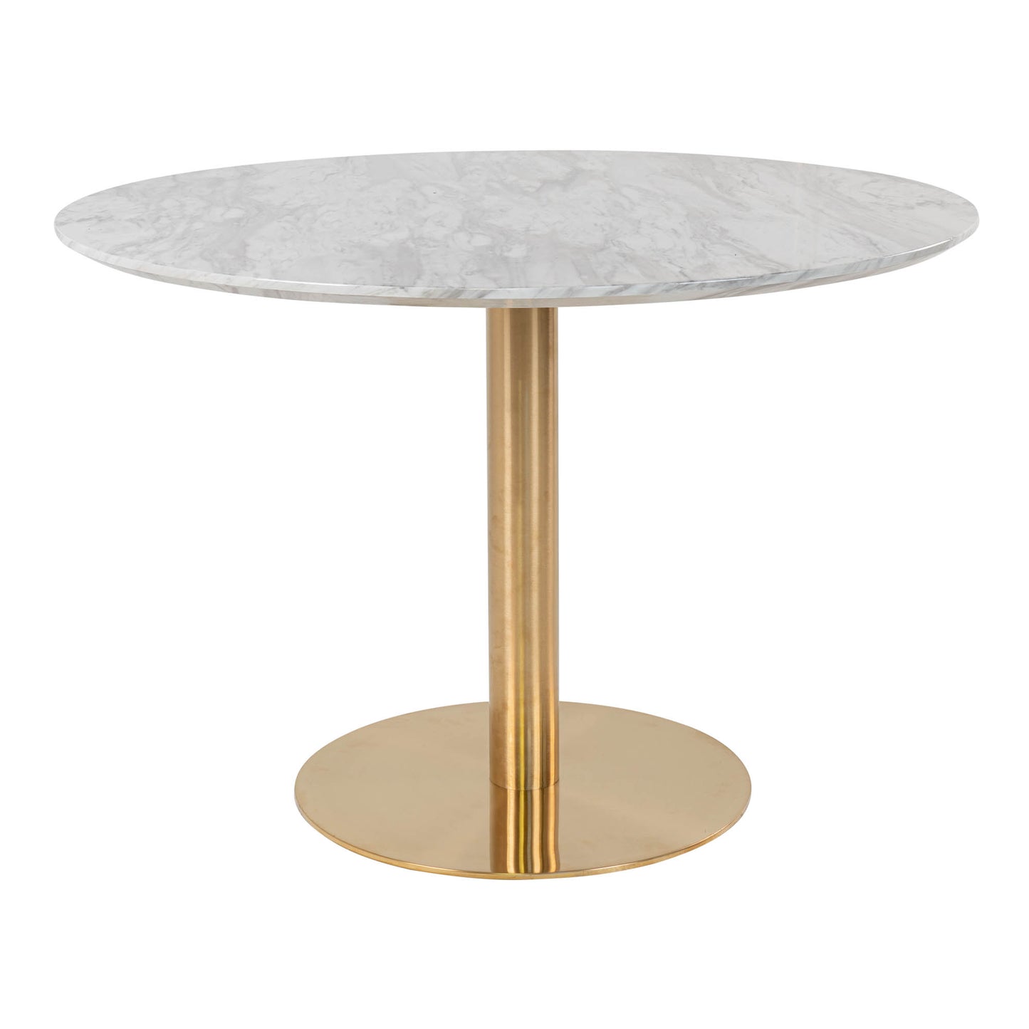 Bolzano Spisebord - Spisebord, Marmor Look Bordplade, Messing Look Base Ø110X75Cm ⎮ 5713917002719 ⎮ 2201142