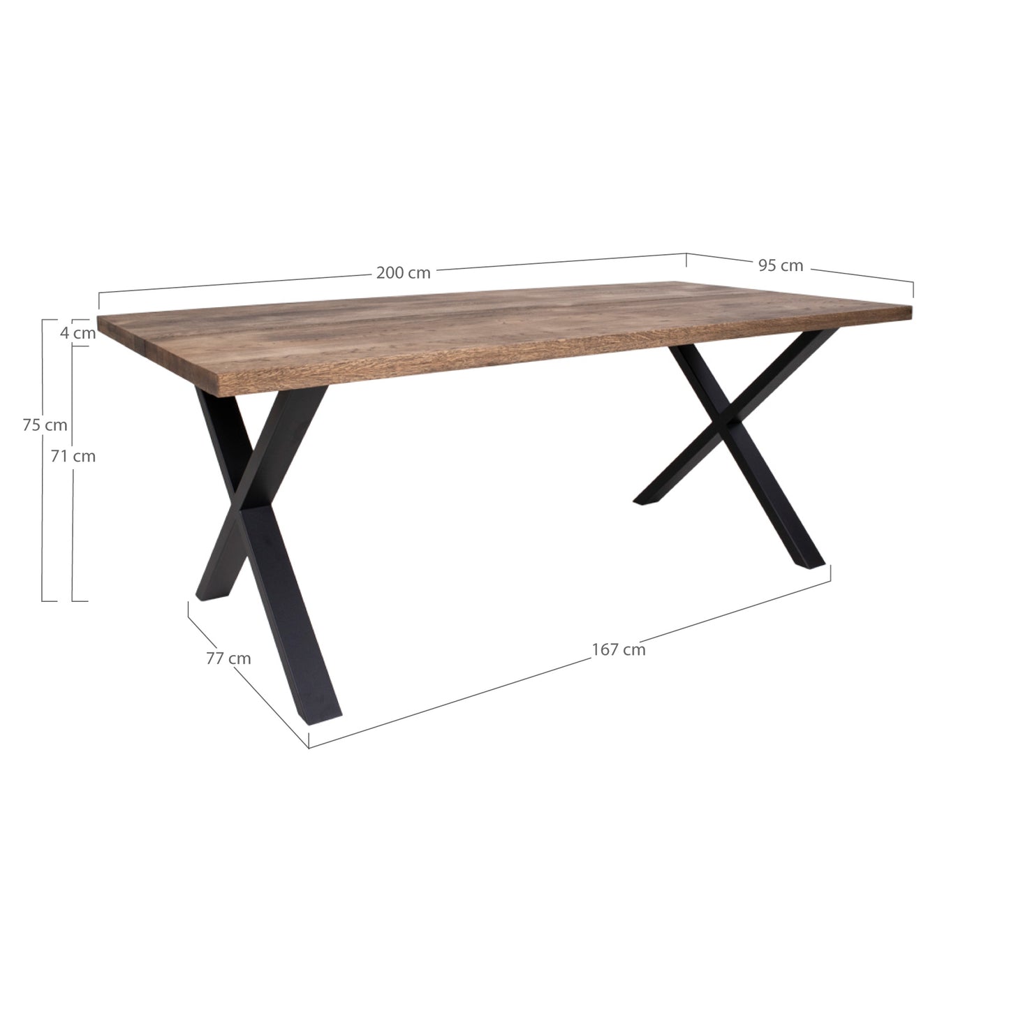 Montpellier Spisebord - Spisebord, Egetræ, Smoked, Forberedt Til Tillægsplader 95X200X75 Cm ⎮ 5713917001583 ⎮ 2201292