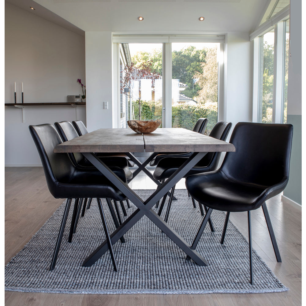 Toulon Spisebord - Spisebord Med Bølget Kant, Egetræ, Smoked, Forberedt Til Tillægsplader 95X200X75 Cm ⎮ 5713917002481 ⎮ 2201460