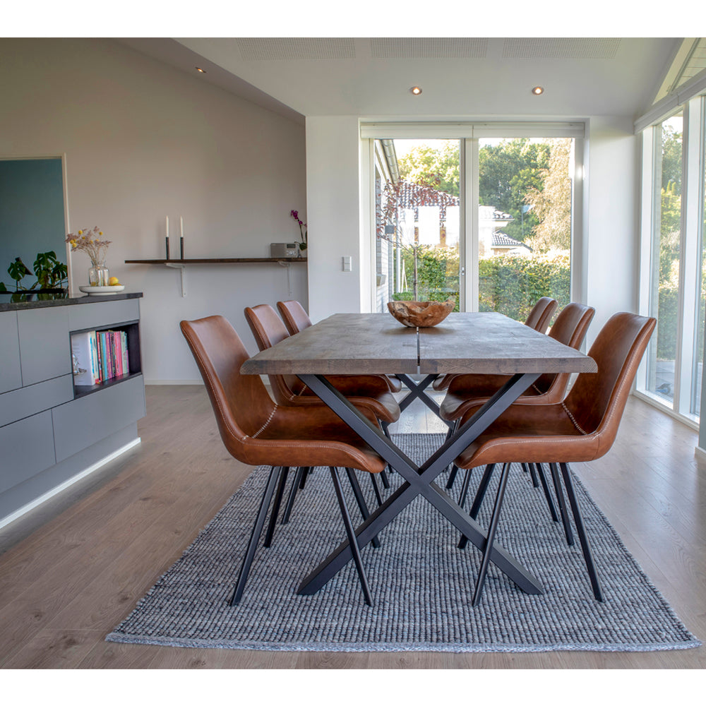 Toulon Spisebord - Spisebord Med Bølget Kant, Egetræ, Smoked, Forberedt Til Tillægsplader 95X200X75 Cm ⎮ 5713917002481 ⎮ 2201460