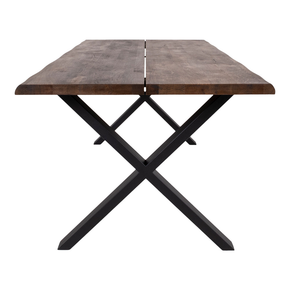 Toulon Spisebord - Spisebord Med Bølget Kant, Egetræ, Smoked, Forberedt Til Tillægsplader 95X200X75 Cm ⎮ 5713917002481 ⎮ 2201460