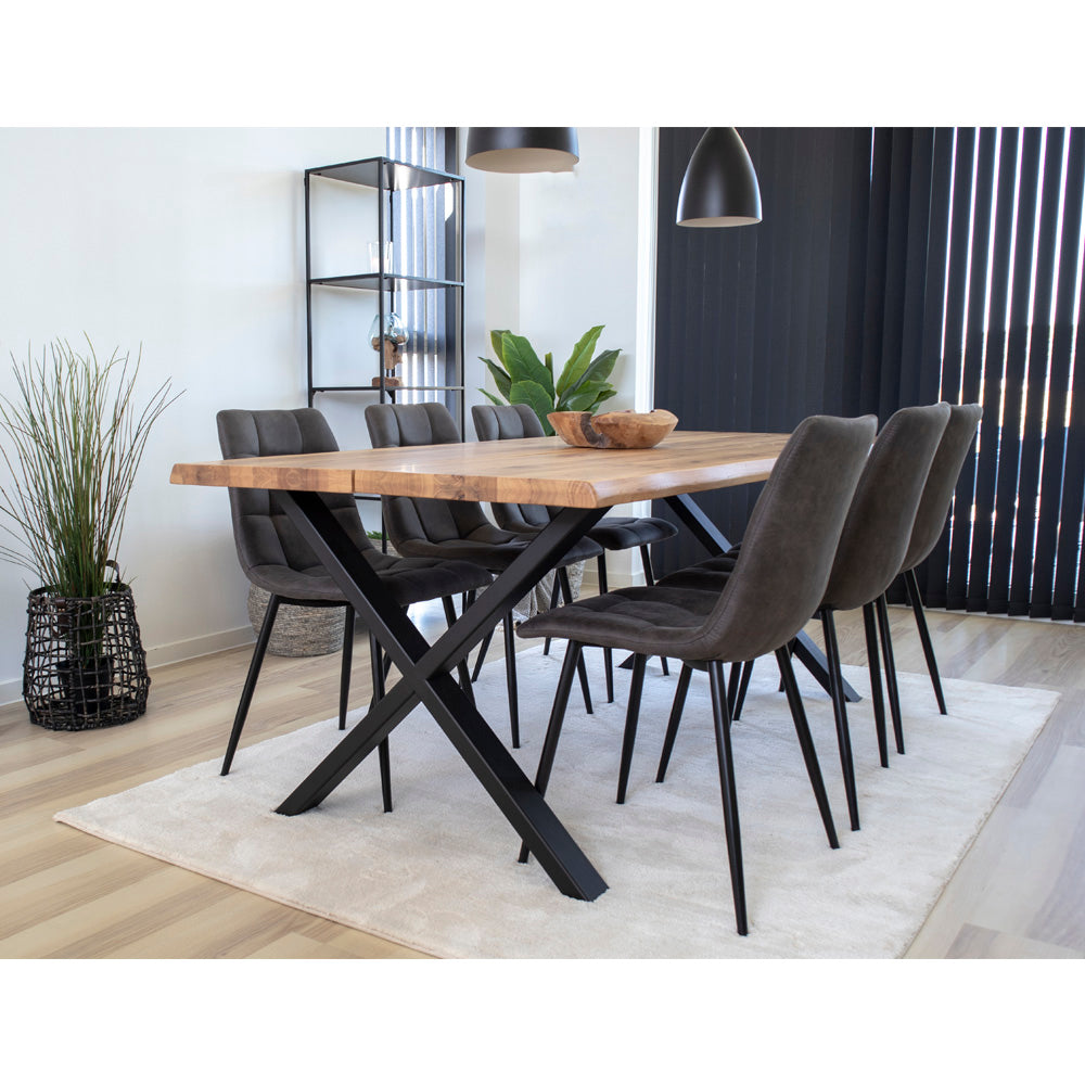 Toulon Spisebord - Spisebord Med Bølget Kant, Egetræ, Natur, Forberedt Til Tillægsplader 95X200X75 Cm ⎮ 5713917002498 ⎮ 2201470