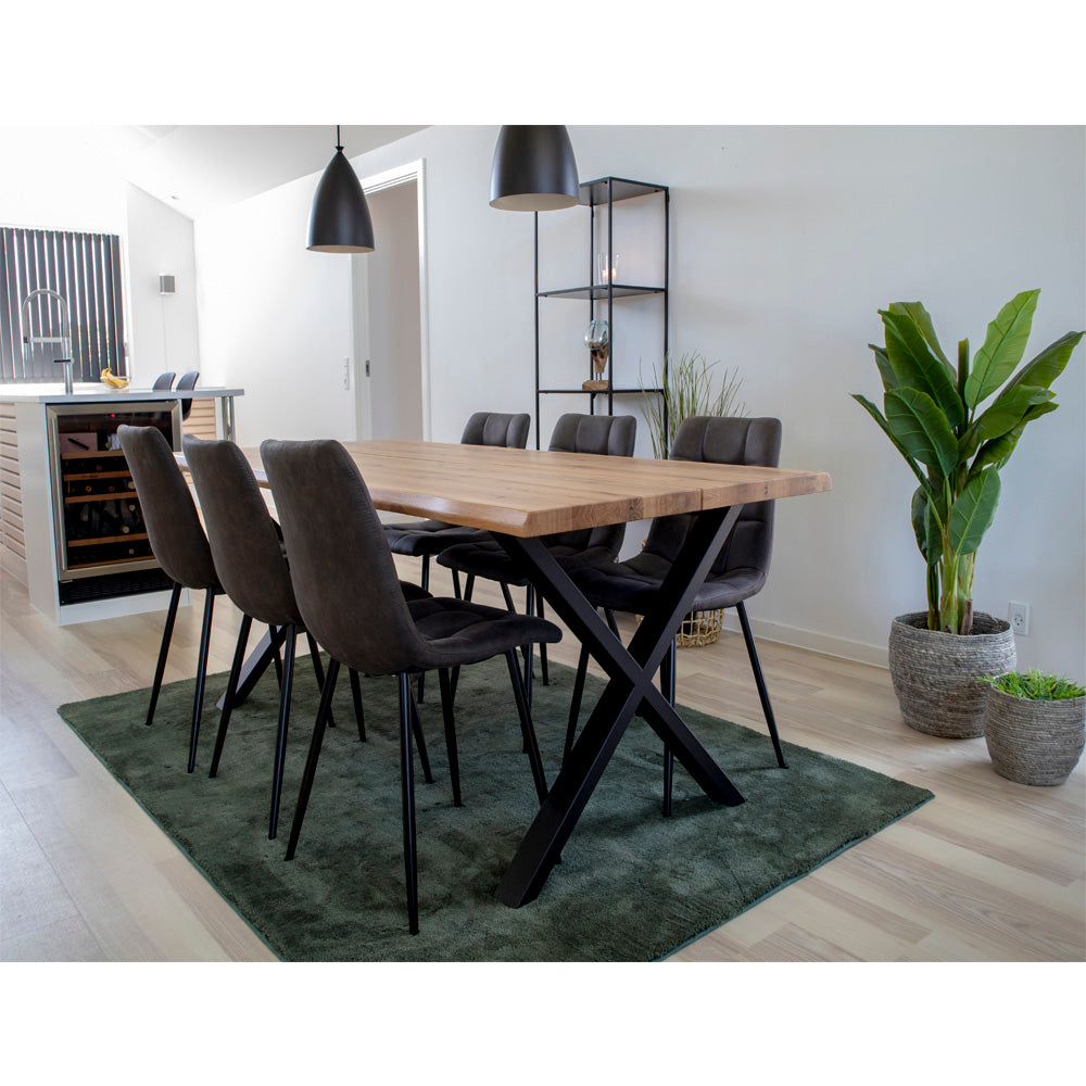 Toulon Spisebord - Spisebord Med Bølget Kant, Egetræ, Natur, Forberedt Til Tillægsplader 95X200X75 Cm ⎮ 5713917002498 ⎮ 2201470