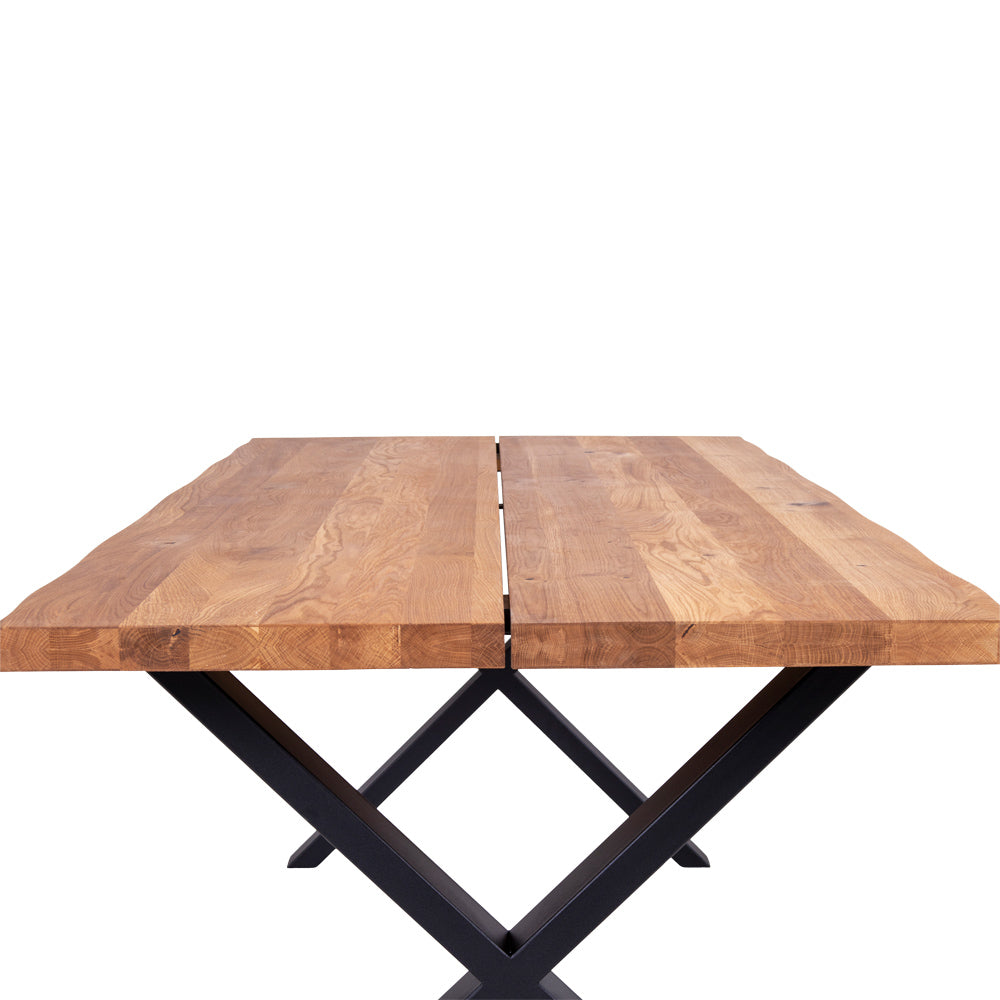 Toulon Spisebord - Spisebord Med Bølget Kant, Egetræ, Natur, Forberedt Til Tillægsplader 95X200X75 Cm ⎮ 5713917002498 ⎮ 2201470