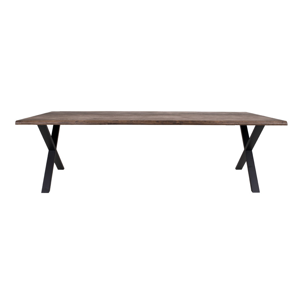 Toulon Spisebord - Spisebord Med Bølget Kant, Egetræ, Smoked, Forberedt Til Tillægsplader 100X300X75 Cm ⎮ 5713917009701 ⎮ 2201510