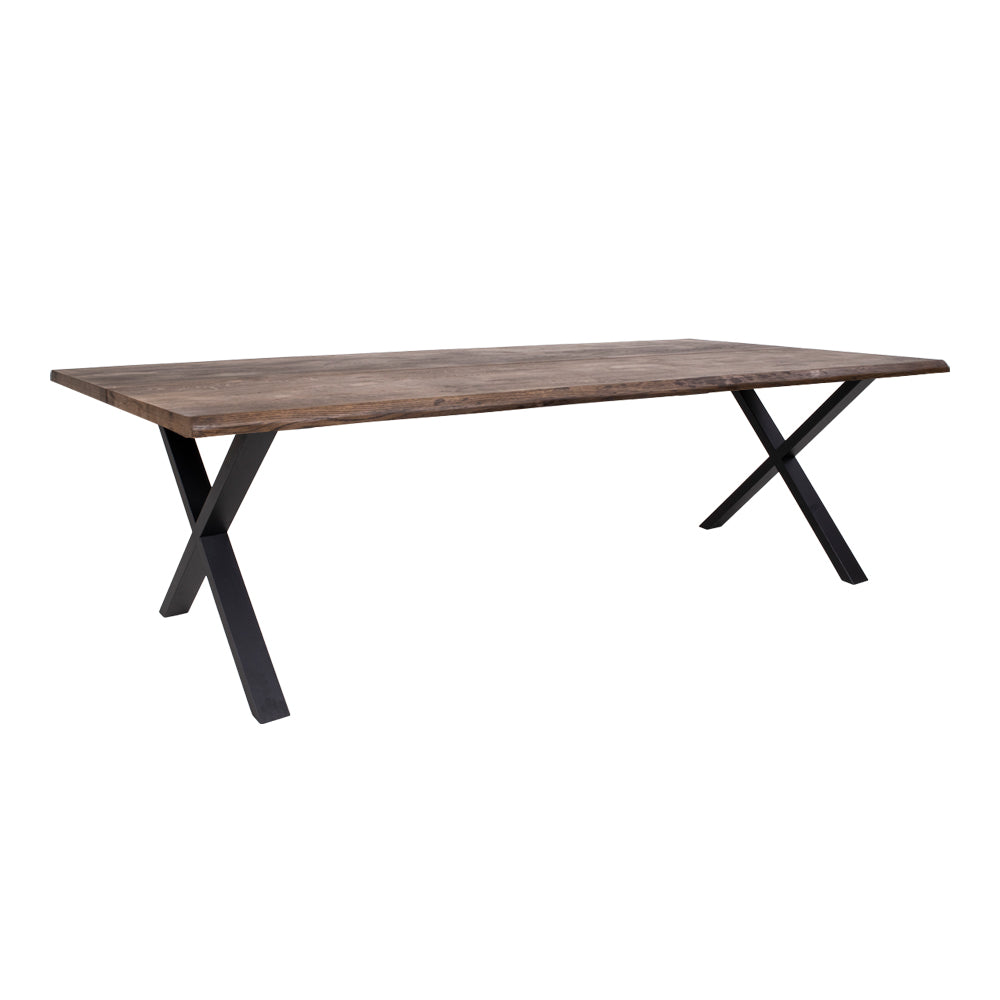 Toulon Spisebord - Spisebord Med Bølget Kant, Egetræ, Smoked, Forberedt Til Tillægsplader 100X300X75 Cm ⎮ 5713917009701 ⎮ 2201510