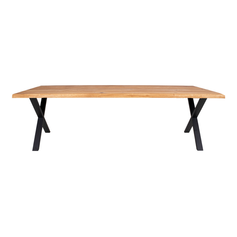 Toulon Spisebord - Spisebord Med Bølget Kant, Egetræ, Natur, Forberedt Til Tillægsplader 100X300X75 Cm ⎮ 5713917009718 ⎮ 2201520