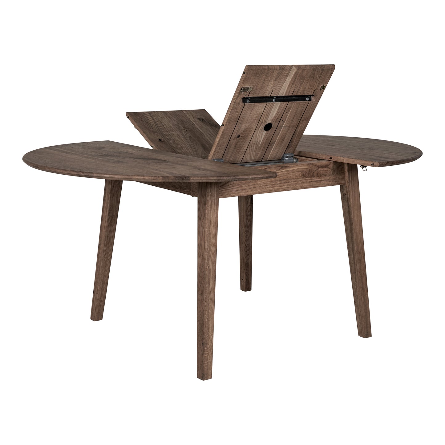 Metz Spisebord - Spisebord, Egetræ, Smoked, Indbyggget Tillægsplade Med Butterflyfunktion Ø118X118-158X75 Cm ⎮ 5713917022656 ⎮ 2201810