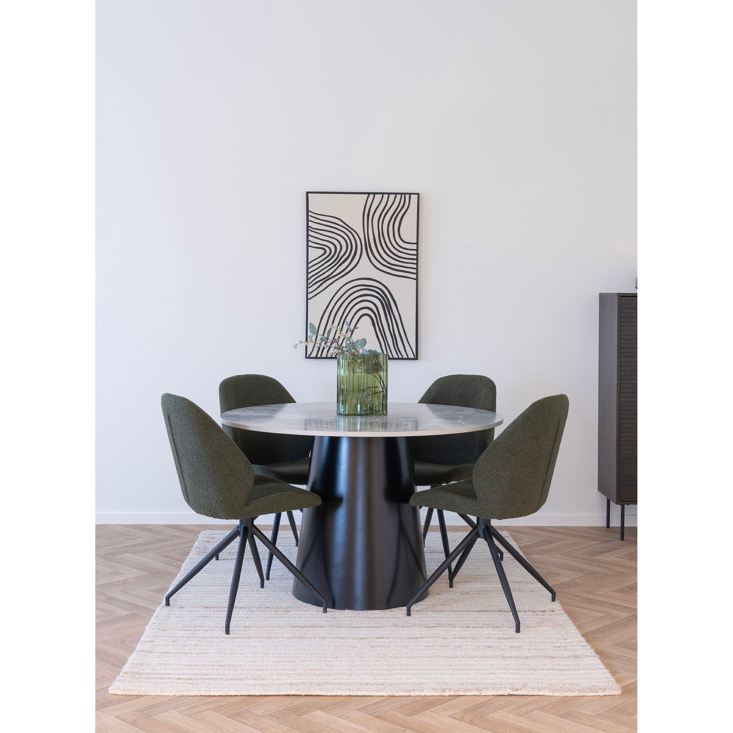 Brito Spisebord - Spisebord, Marmor Look, Grå, Sort Ø120X75 Cm ⎮ 5713917034819 ⎮ 2203080