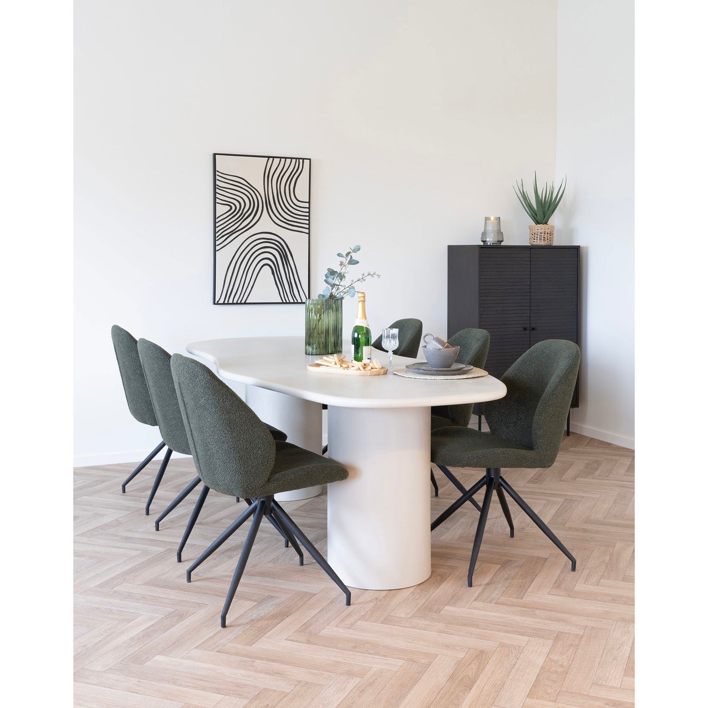 Maranola Spisebord - Spisebord, Cement Look, Beige 96X200X76 Cm ⎮ 5713917035045 ⎮ 2203100