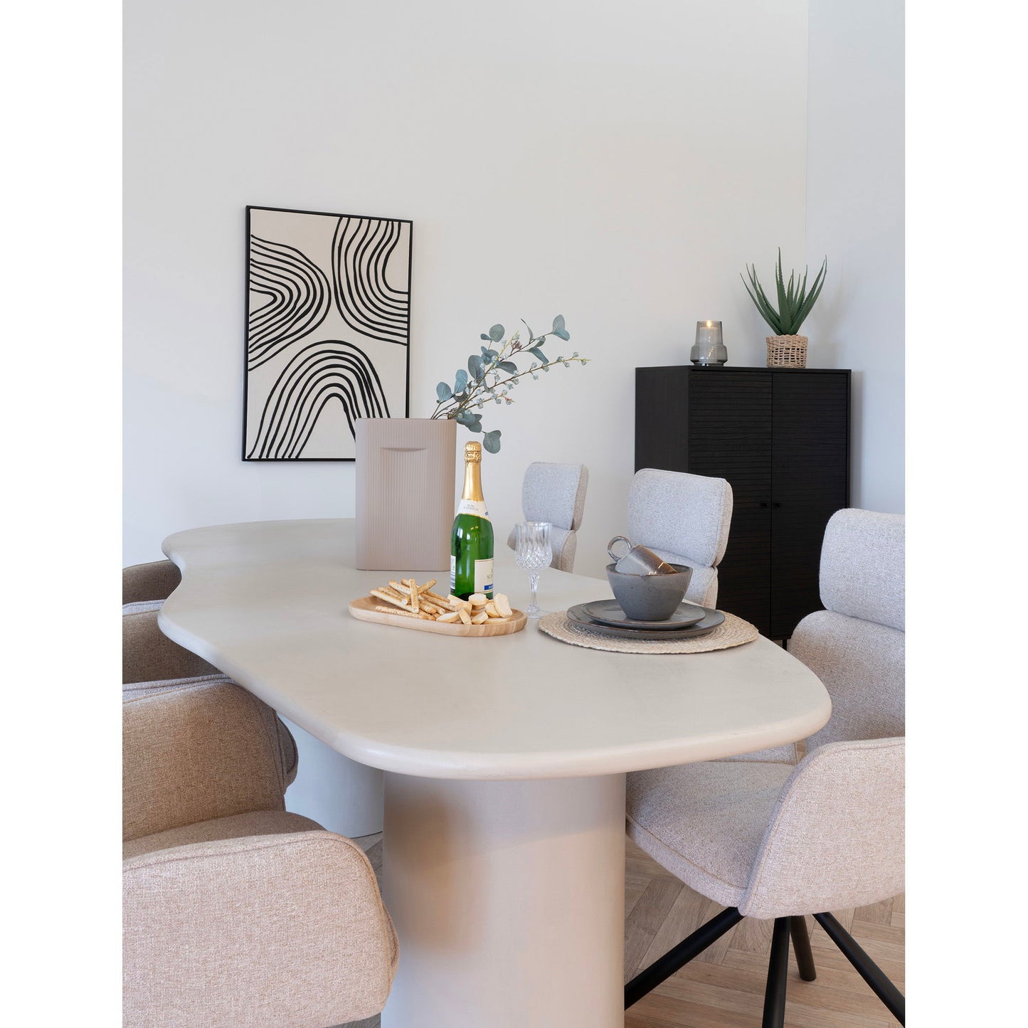 Maranola Spisebord - Spisebord, Cement Look, Beige 96X200X76 Cm ⎮ 5713917035045 ⎮ 2203100