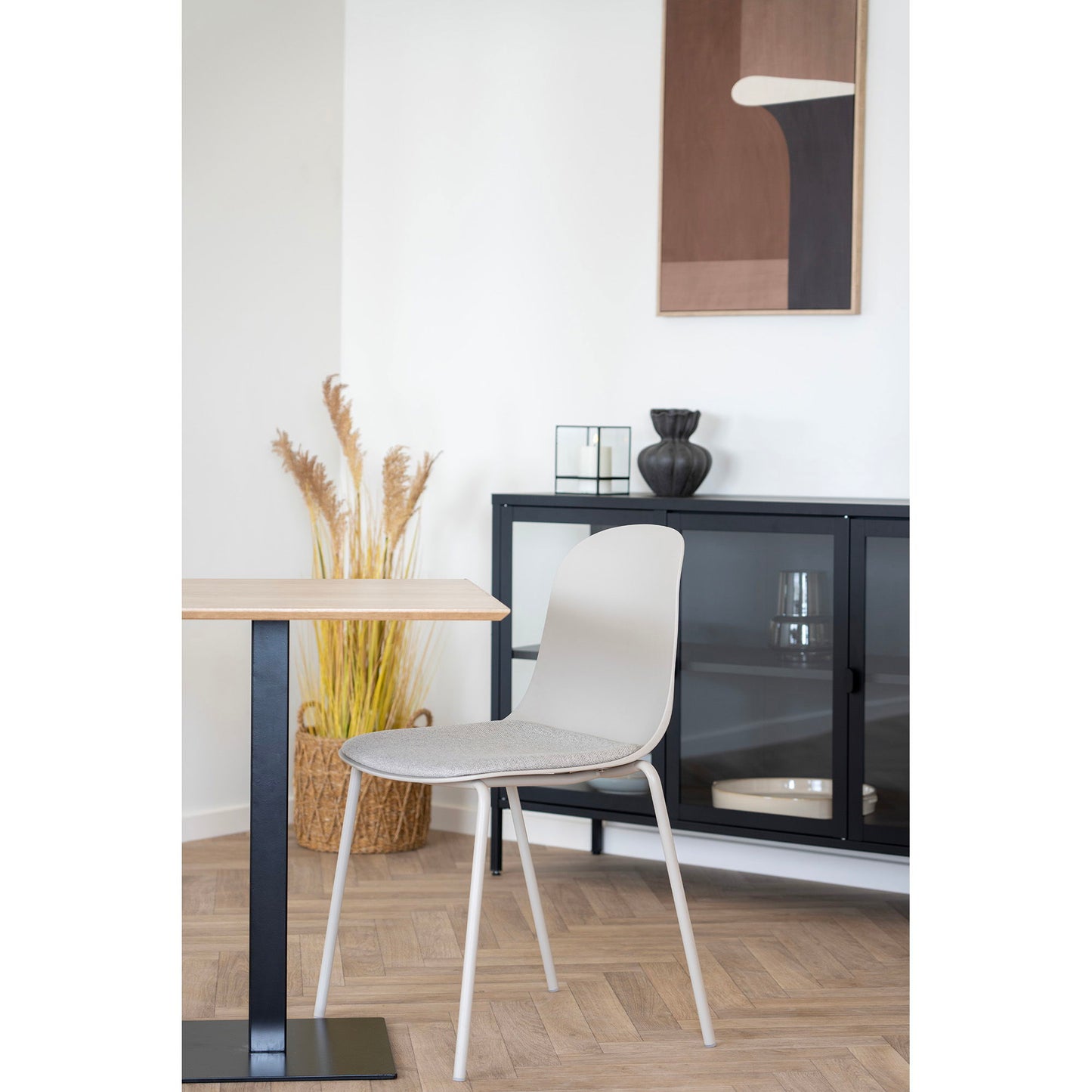 Fano Cafebord - Cafebord, Melamin, Natur, Sort Metal Base 70X70X75 Cm ⎮ 5713917033126 ⎮ 2250001