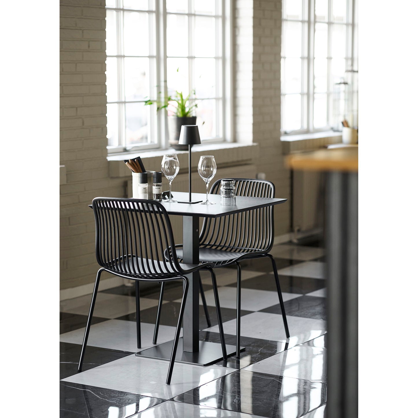 Fano Cafebord - Cafebord, Melamin, Mørk Stenlook, Metal Base 70X70X75 Cm ⎮ 5713917033287 ⎮ 2250002