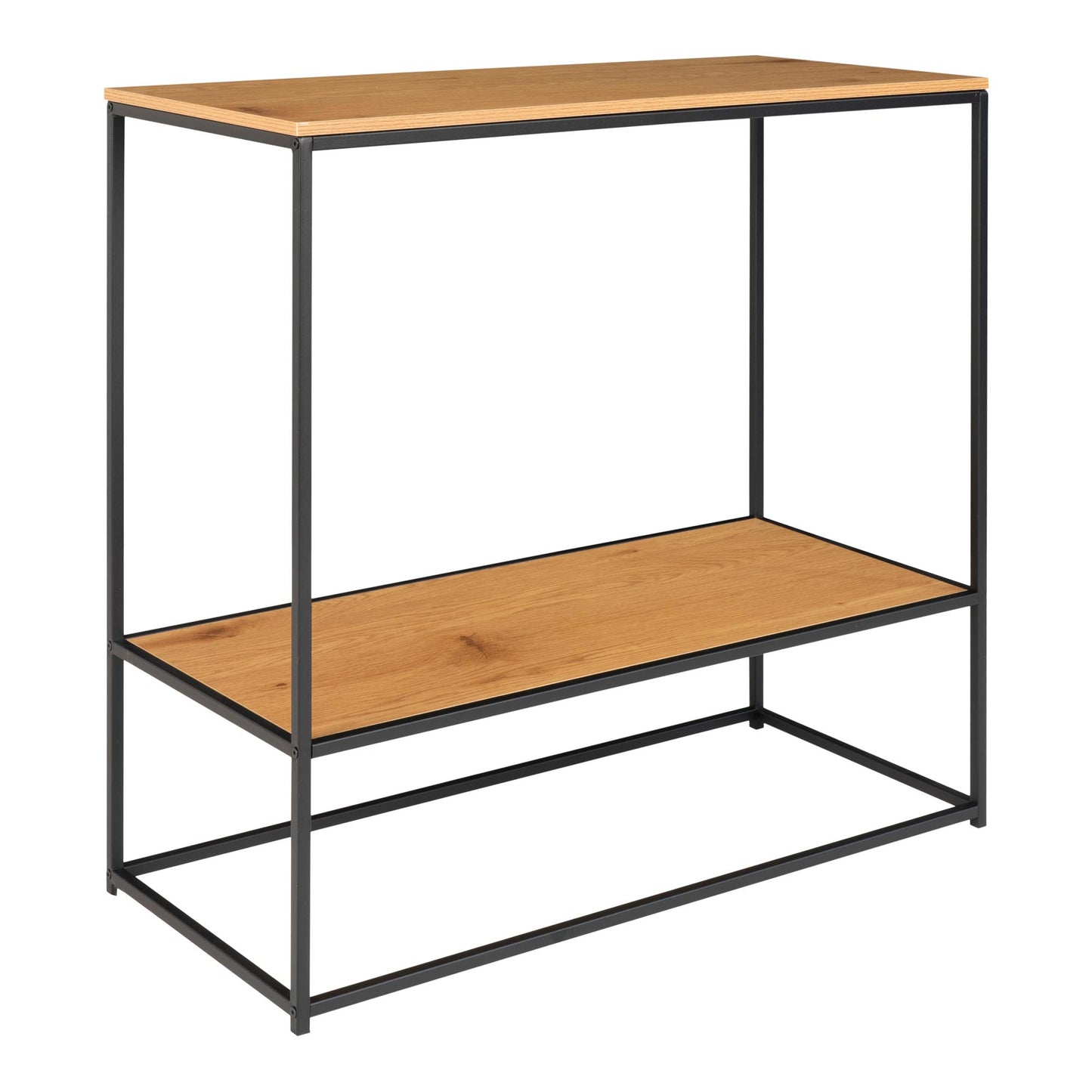 Vita Konsolbord - Konsolbord, 2 Hylder, Egetræslook, Sort Stel 80X36X80 Cm ⎮ 5713917008827 ⎮ 2301075