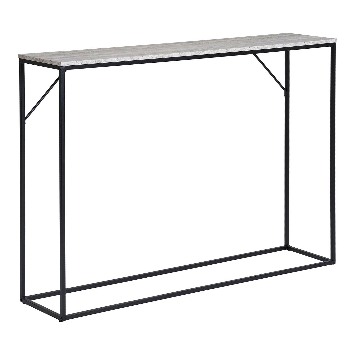 Vita Konsolbord - Konsolbord, 1 Hylde, Travertin Look, Sort Stel 110X26X80 Cm ⎮ 5713917031535 ⎮ 2302001