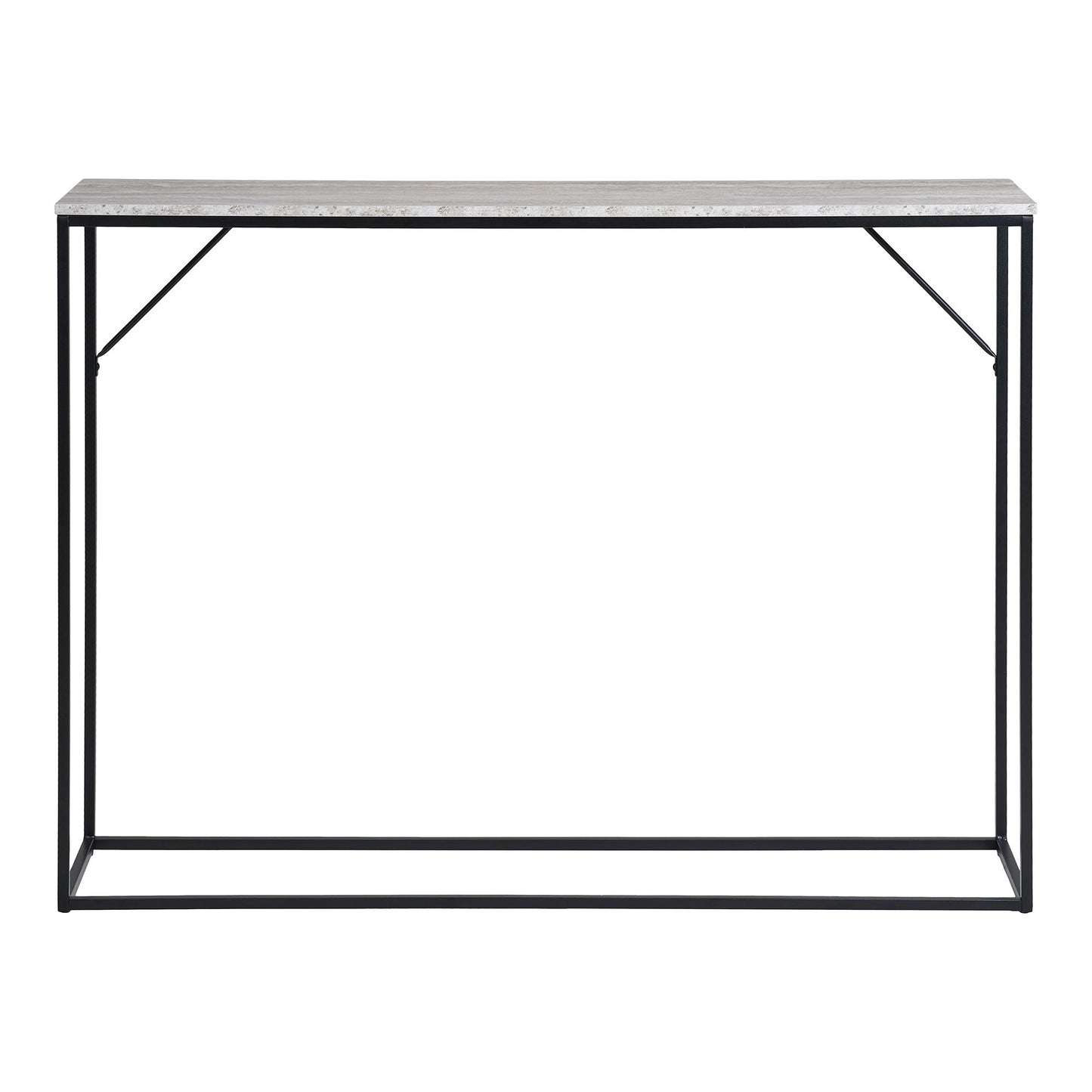 Vita Konsolbord - Konsolbord, 1 Hylde, Travertin Look, Sort Stel 110X26X80 Cm ⎮ 5713917031535 ⎮ 2302001