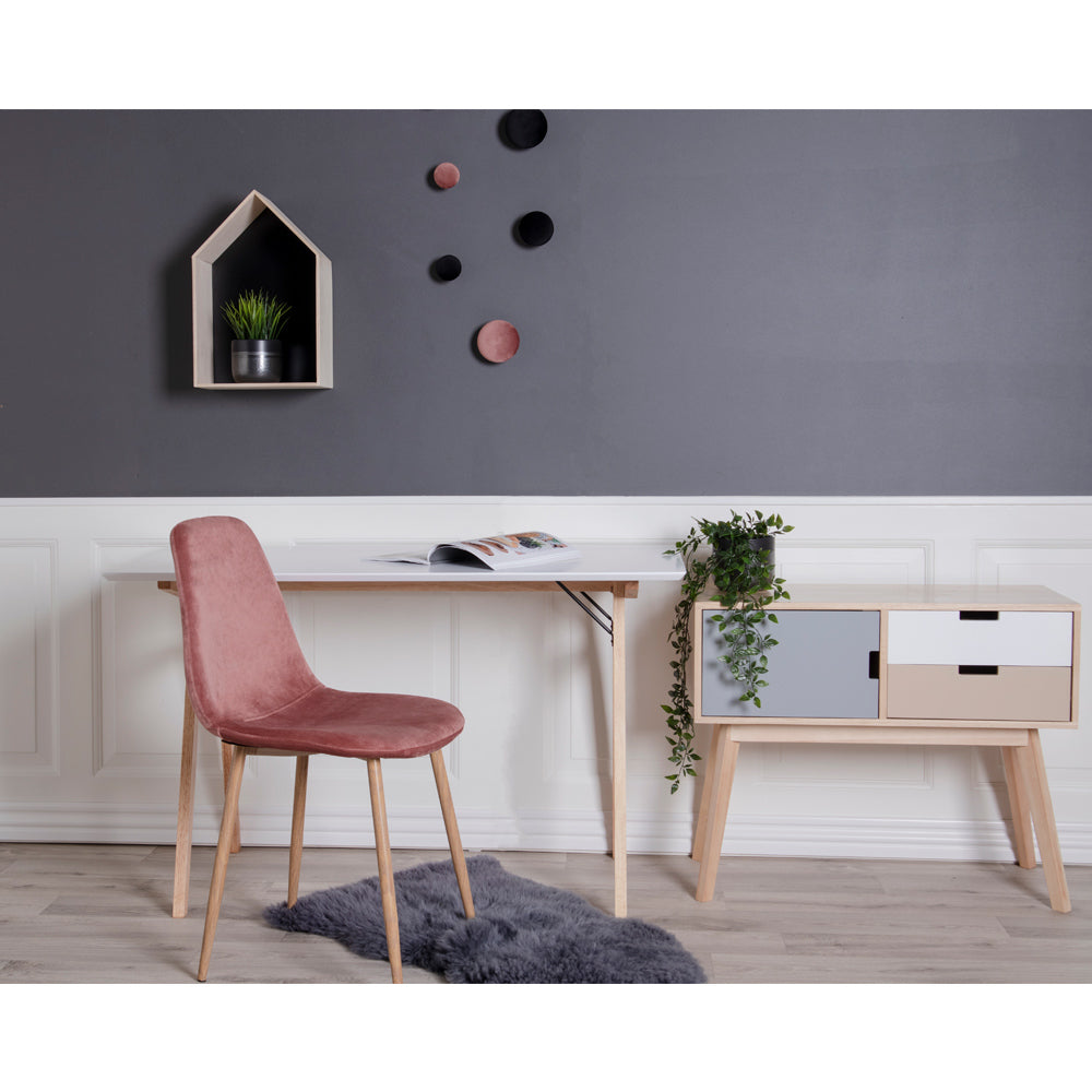 Vojens Skrivebord - Skrivebord, Hvid Og Natur 120X60X75 Cm ⎮ 5713917001125 ⎮ 2402020