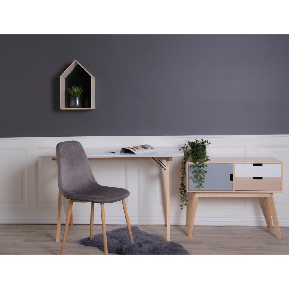 Vojens Skrivebord - Skrivebord, Hvid Og Natur 120X60X75 Cm ⎮ 5713917001125 ⎮ 2402020