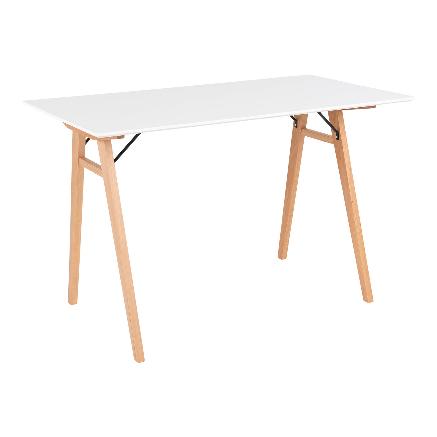 Vojens Skrivebord - Skrivebord, Hvid Og Natur 120X60X75 Cm ⎮ 5713917001125 ⎮ 2402020