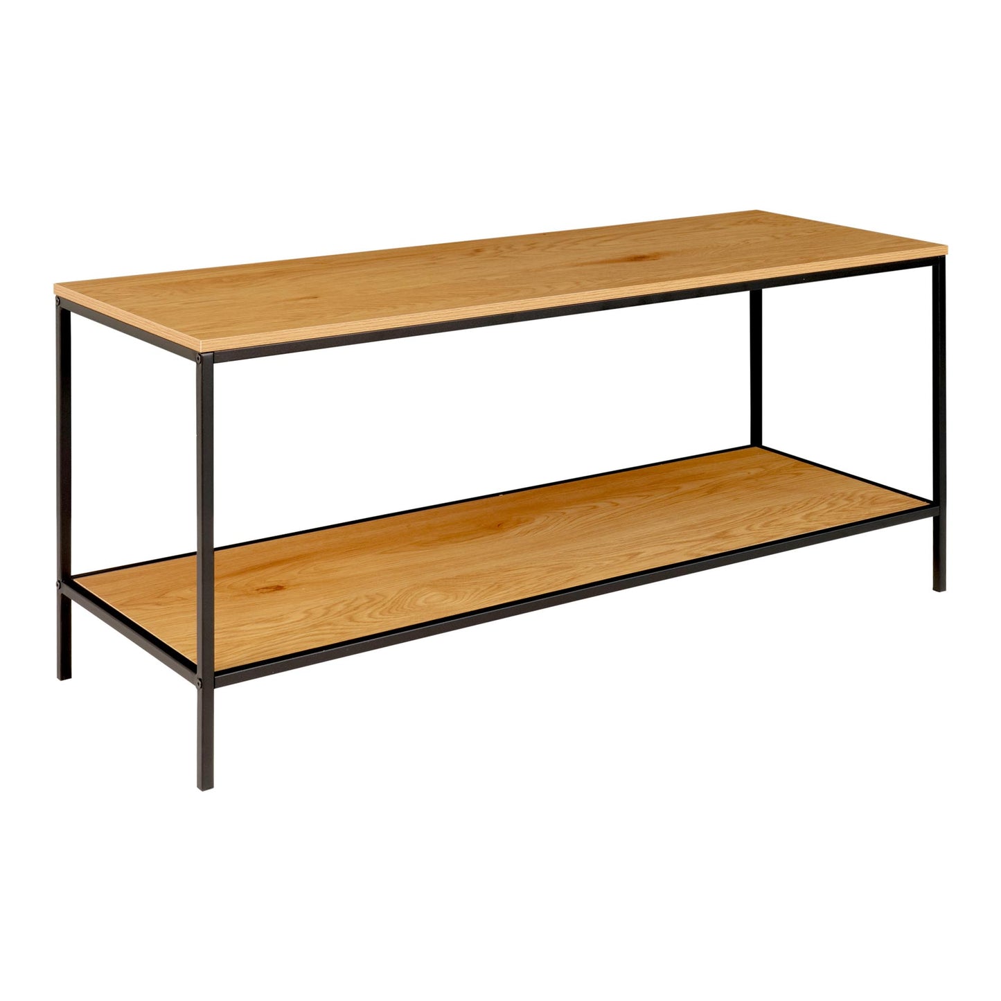 Vita Tv-Bænk - Tv-Bænk, 2 Hylder, Egetræslook, Sort Stel 100X36X45 Cm ⎮ 5713917008865 ⎮ 2501035