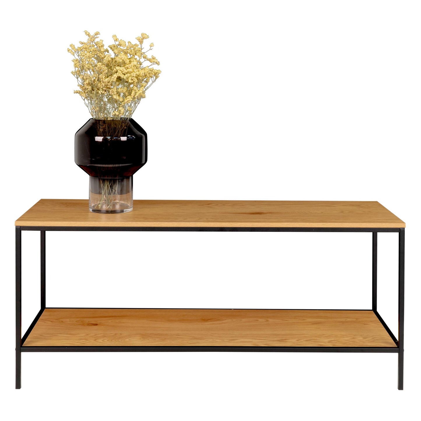 Vita Tv-Bænk - Tv-Bænk, 2 Hylder, Egetræslook, Sort Stel 100X36X45 Cm ⎮ 5713917008865 ⎮ 2501035