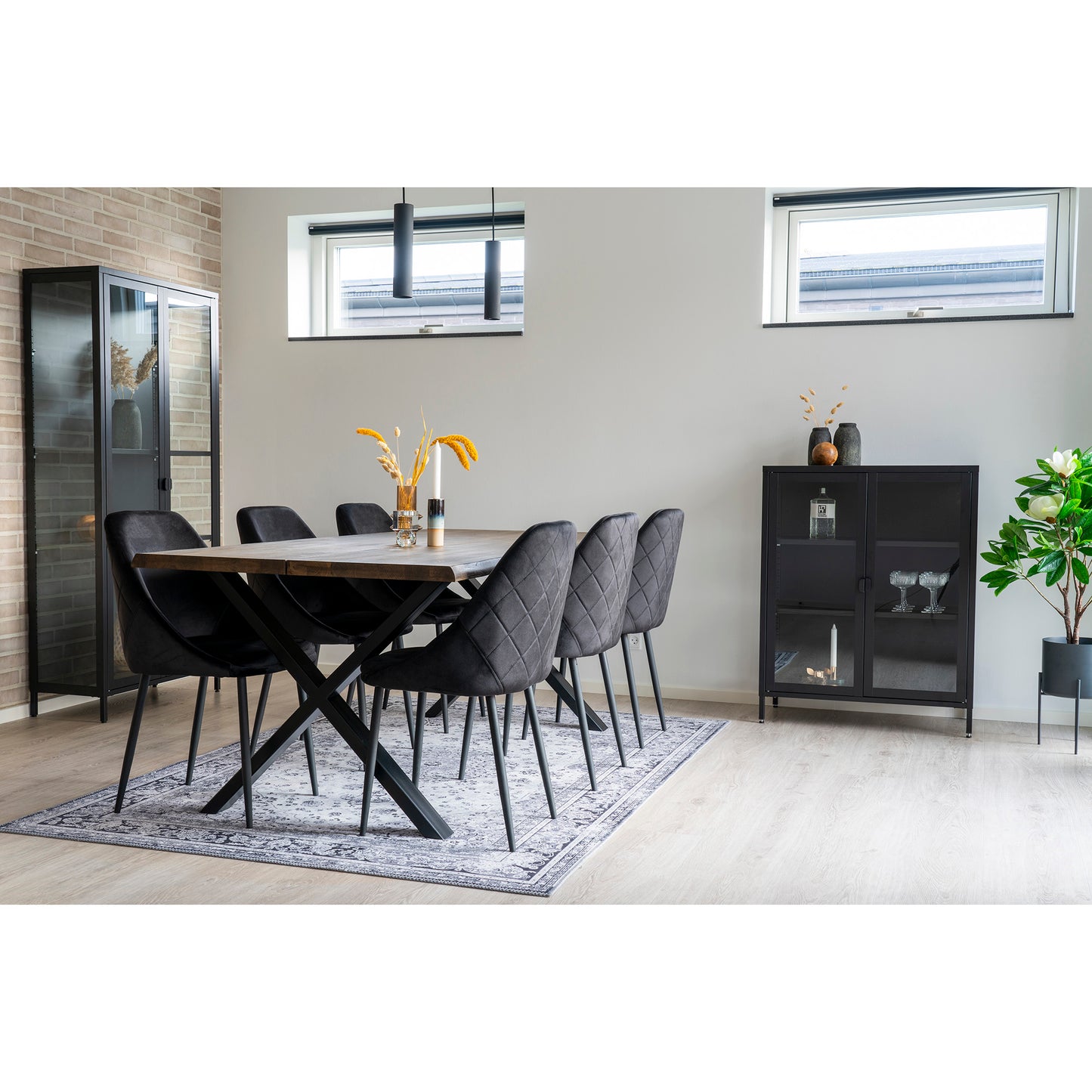 Brisbane Vitrineskab - Vitrineskab, 2 Glaslåger, Stål, Sort 80X40X101 Cm ⎮ 5713917004430 ⎮ 3001045
