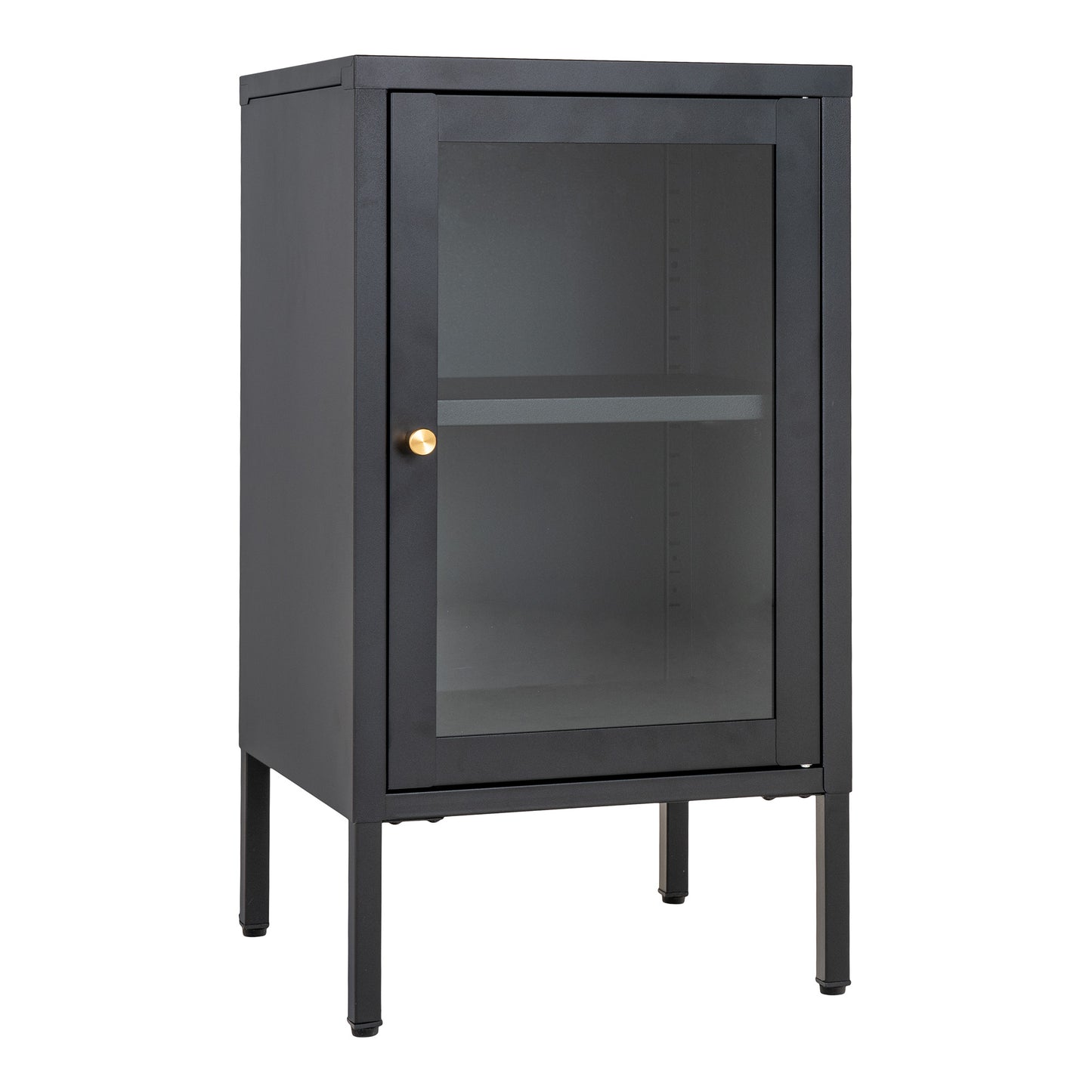 Dalby Skab - Skab, 1 Glaslåge, Stål, Sort 38X35X70 Cm ⎮ 5713917022731 ⎮ 3001046