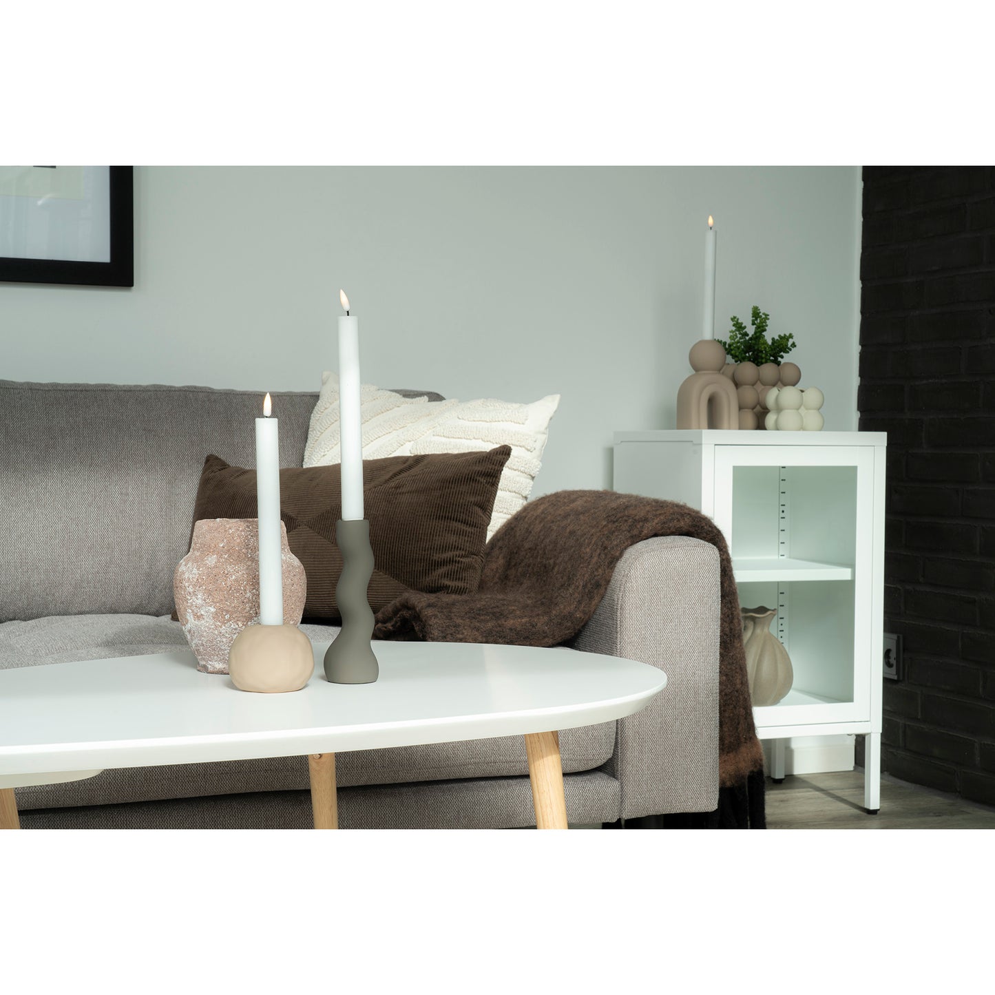 Dalby Skab - Skab, 1 Glaslåge, Stål, Hvid 38X35X70 Cm ⎮ 5713917022748 ⎮ 3001047