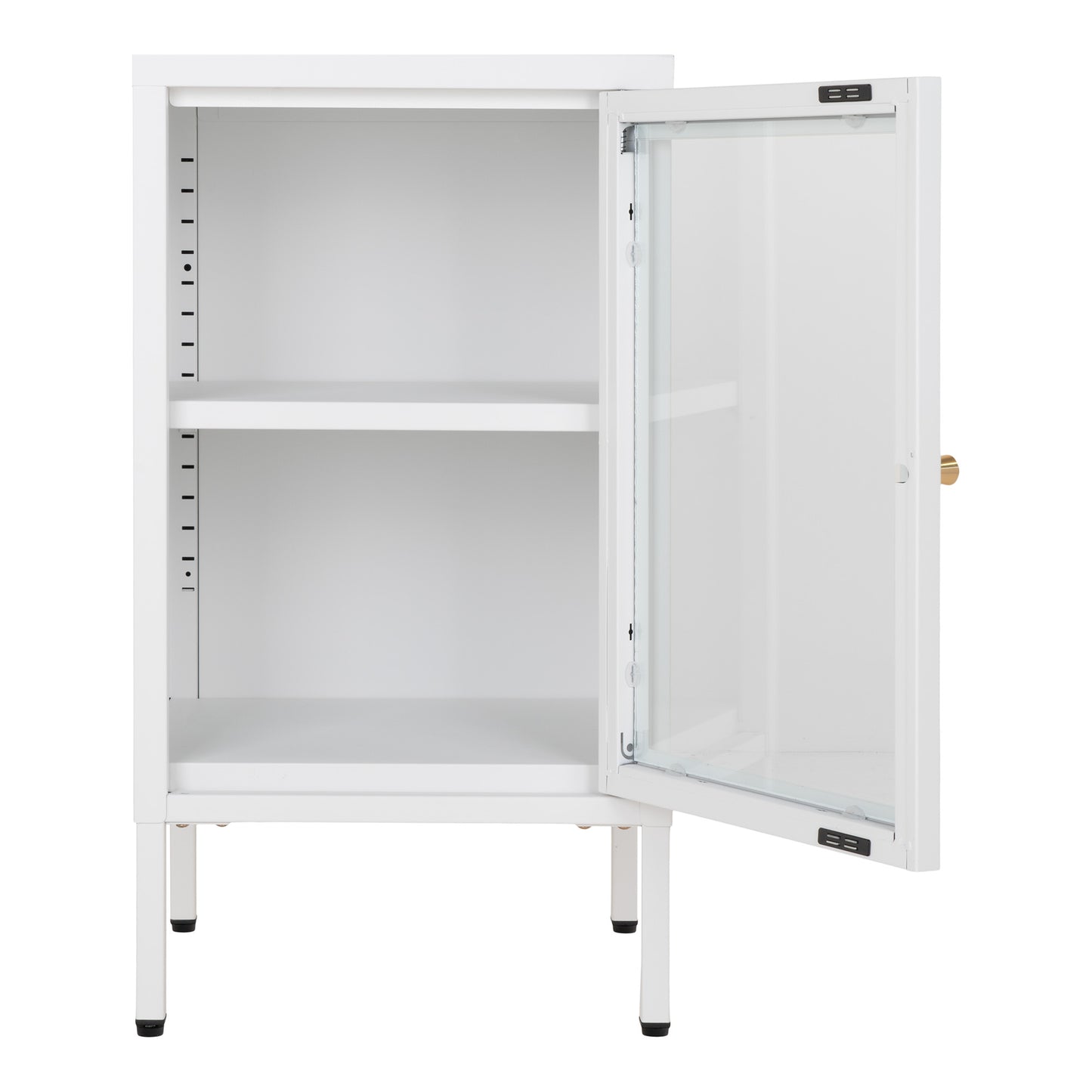 Dalby Skab - Skab, 1 Glaslåge, Stål, Hvid 38X35X70 Cm ⎮ 5713917022748 ⎮ 3001047