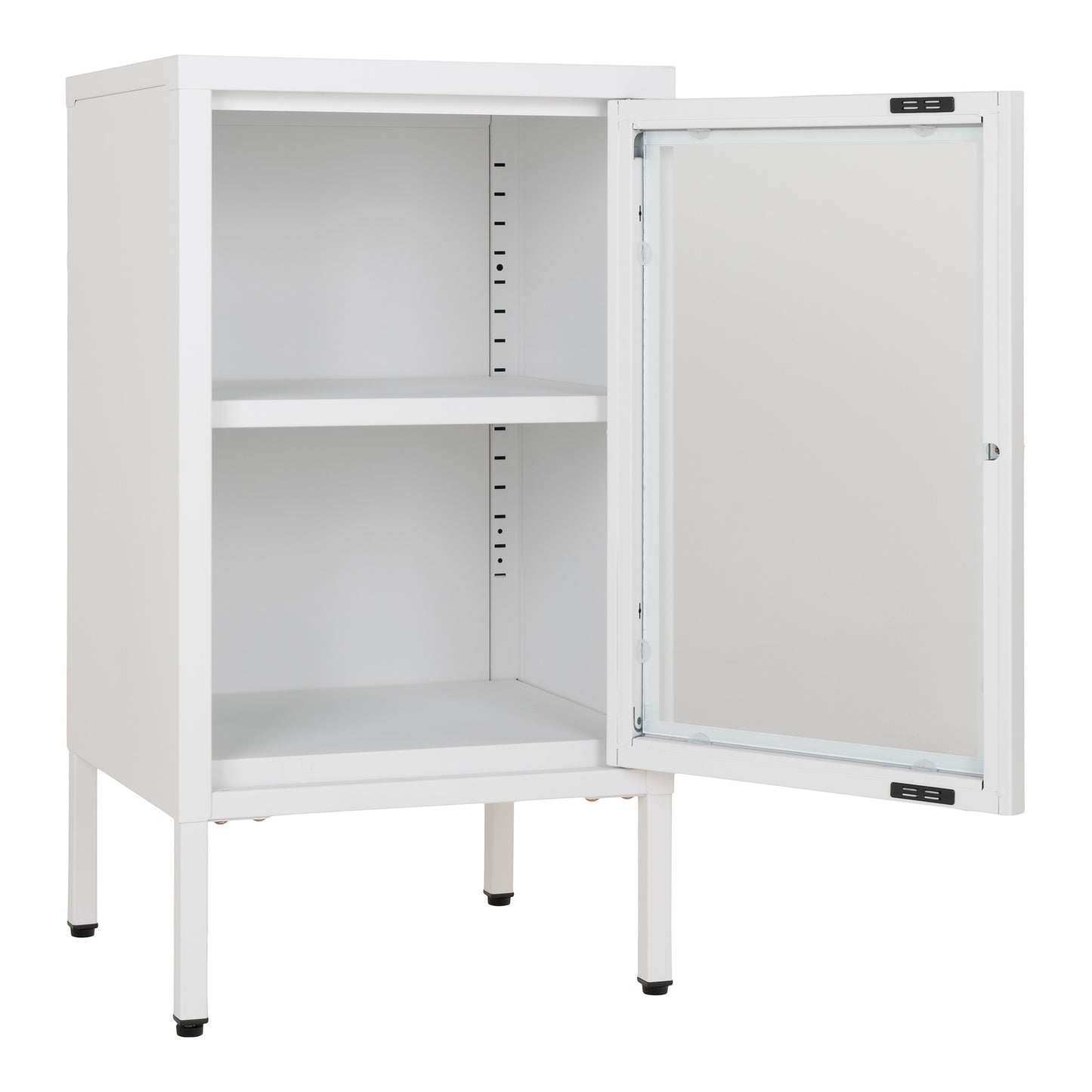 Dalby Skab - Skab, 1 Glaslåge, Stål, Hvid 38X35X70 Cm ⎮ 5713917022748 ⎮ 3001047