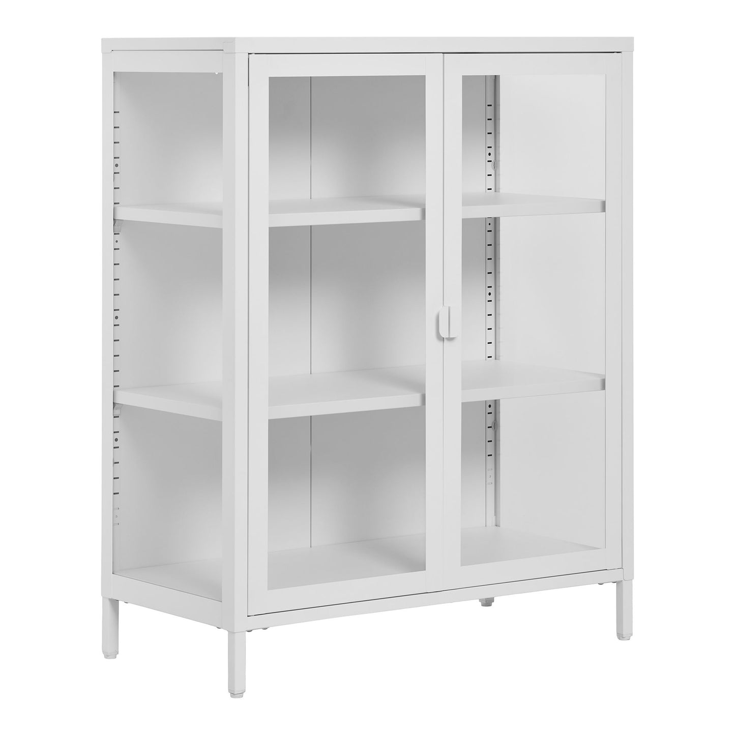 Brisbane Vitrineskab - Vitrineskab, 2 Glaslåger, Stål, Hvid 80X40X101 Cm ⎮ 5713917031467 ⎮ 3001049