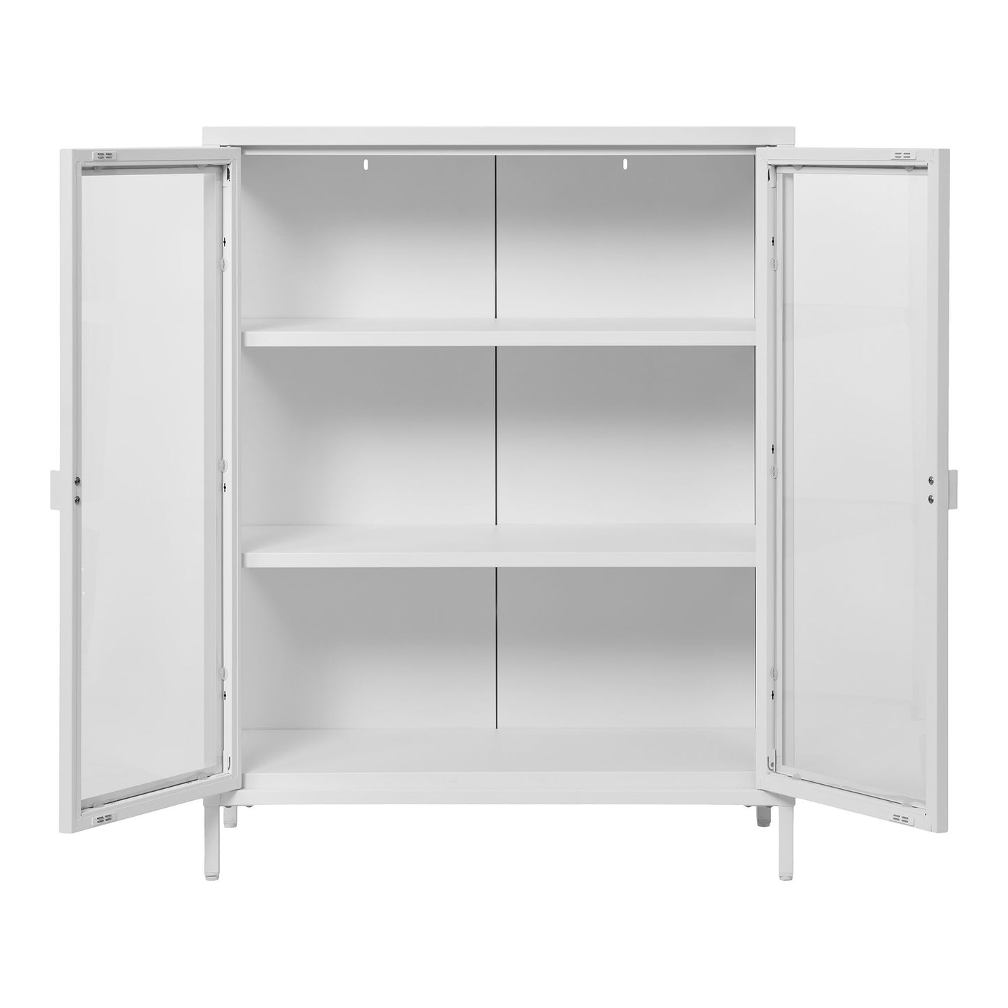 Brisbane Vitrineskab - Vitrineskab, 2 Glaslåger, Stål, Hvid 80X40X101 Cm ⎮ 5713917031467 ⎮ 3001049