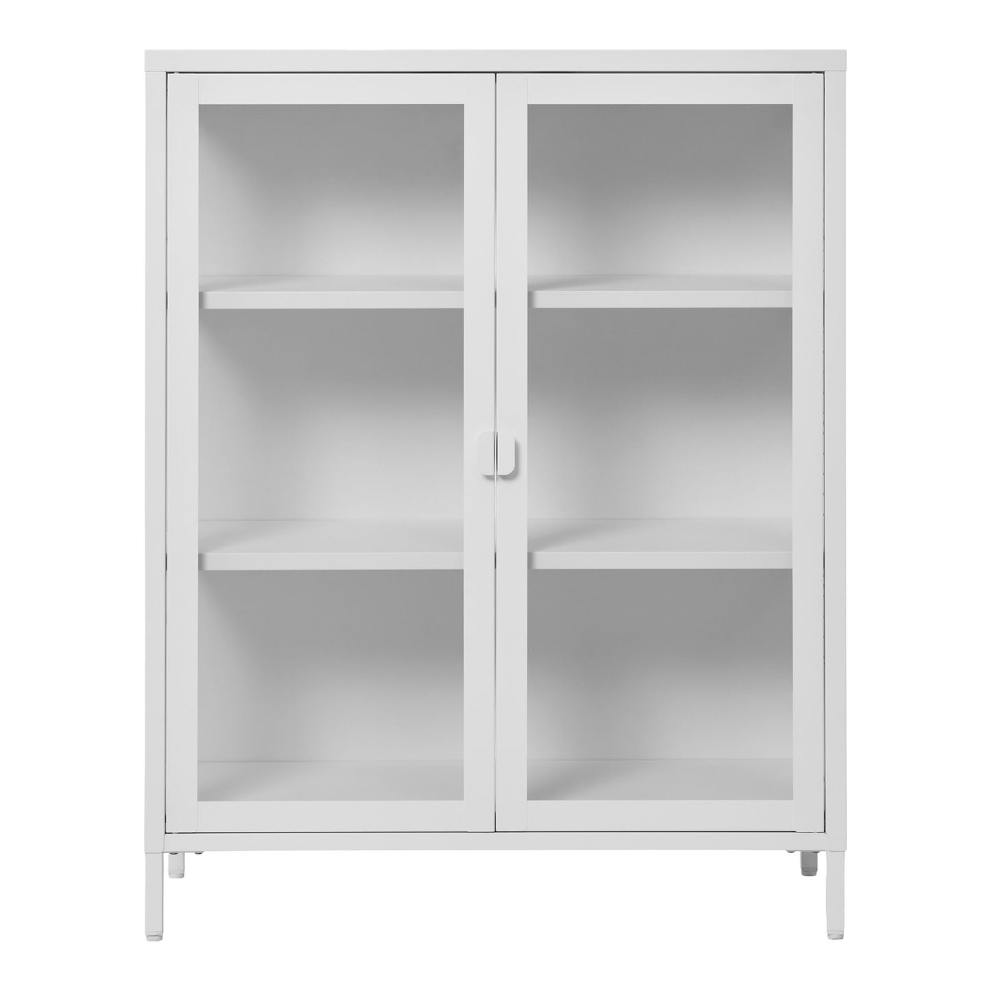 Brisbane Vitrineskab - Vitrineskab, 2 Glaslåger, Stål, Hvid 80X40X101 Cm ⎮ 5713917031467 ⎮ 3001049