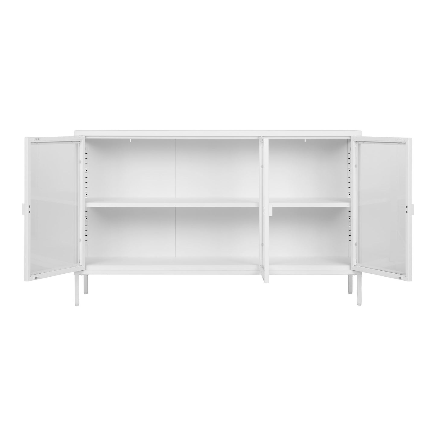 Brisbane Skænk - Skænk, 3 Glaslåger, Stål, Hvid 140X40X85 Cm ⎮ 5713917031429 ⎮ 3001051
