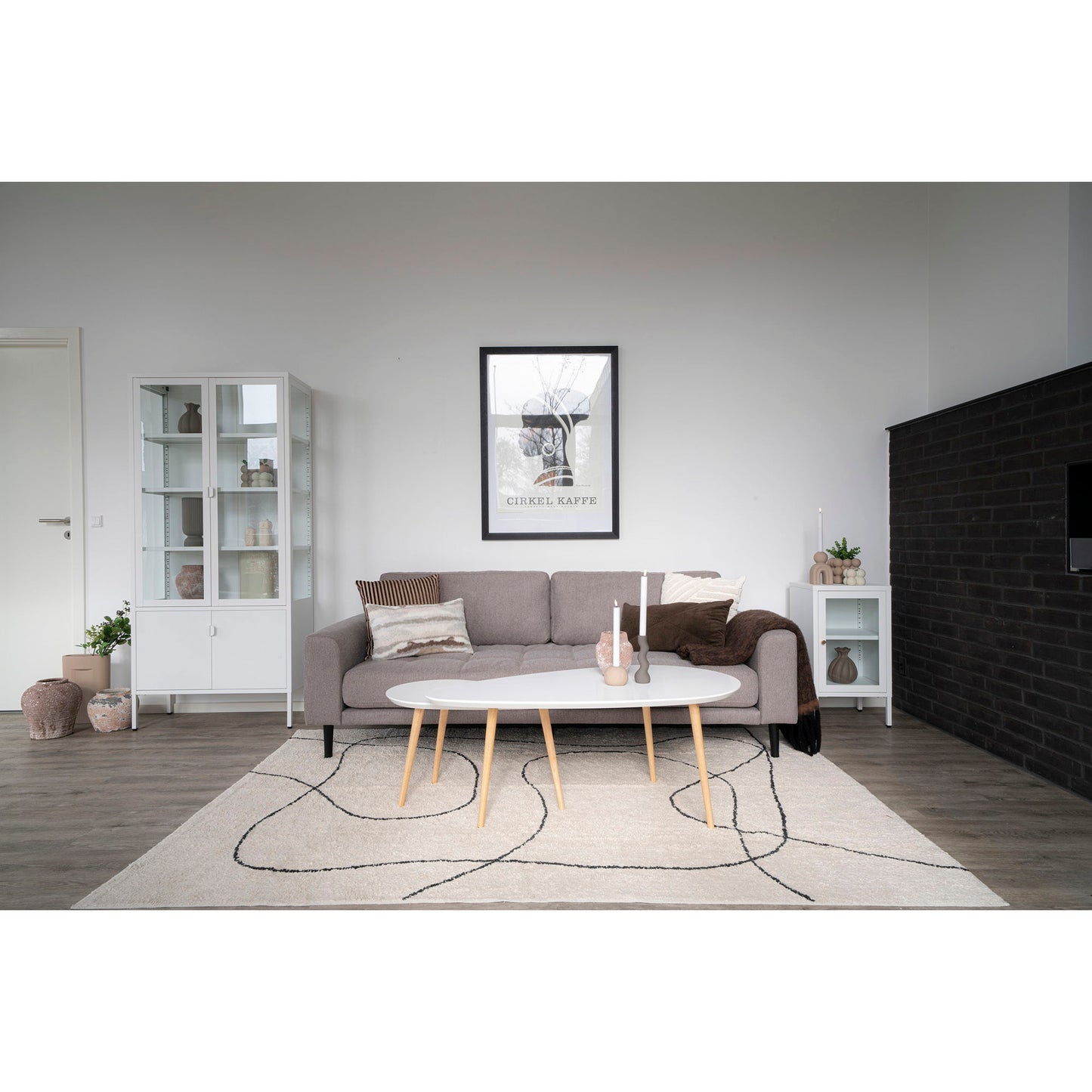Brisbane Vitrineskab - Vitrineskab, 4 Låger, Stål, Hvid 80X35X180 Cm ⎮ 5713917022786 ⎮ 3001058