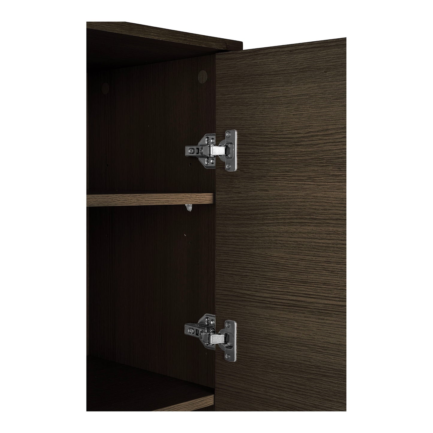 Kyoto Vitrineskab - Vitrineskab, 2 Låger, Egefiner, Smoked, Sorte Metalben 80X40X130 Cm ⎮ 5713917032532 ⎮ 3002001