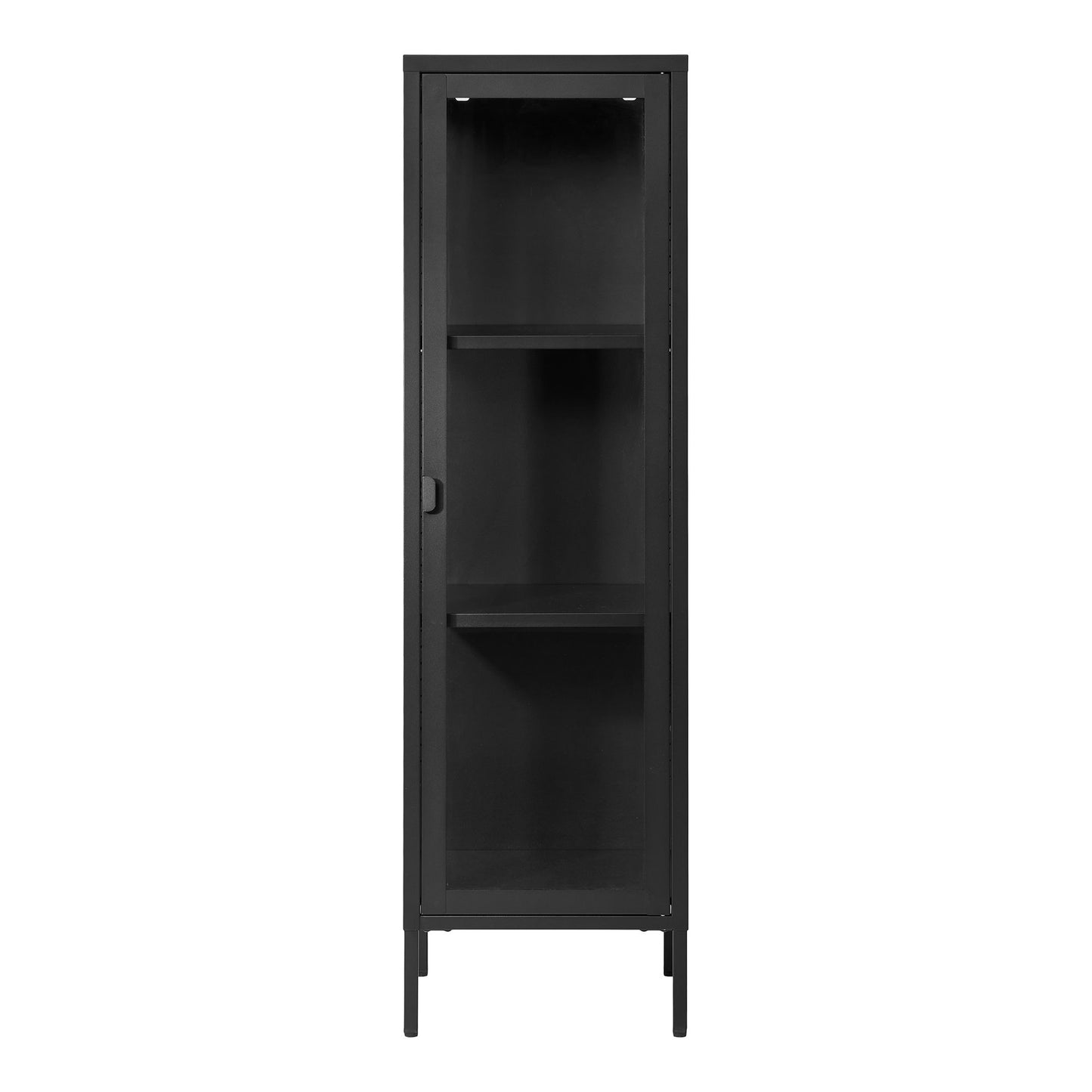 Brisbane Smalt Vitrineskab - Smalt Vitrineskab, 1 Glaslåge, Stål, Sort 40X35X140 Cm ⎮ 5713917031566 ⎮ 3003005