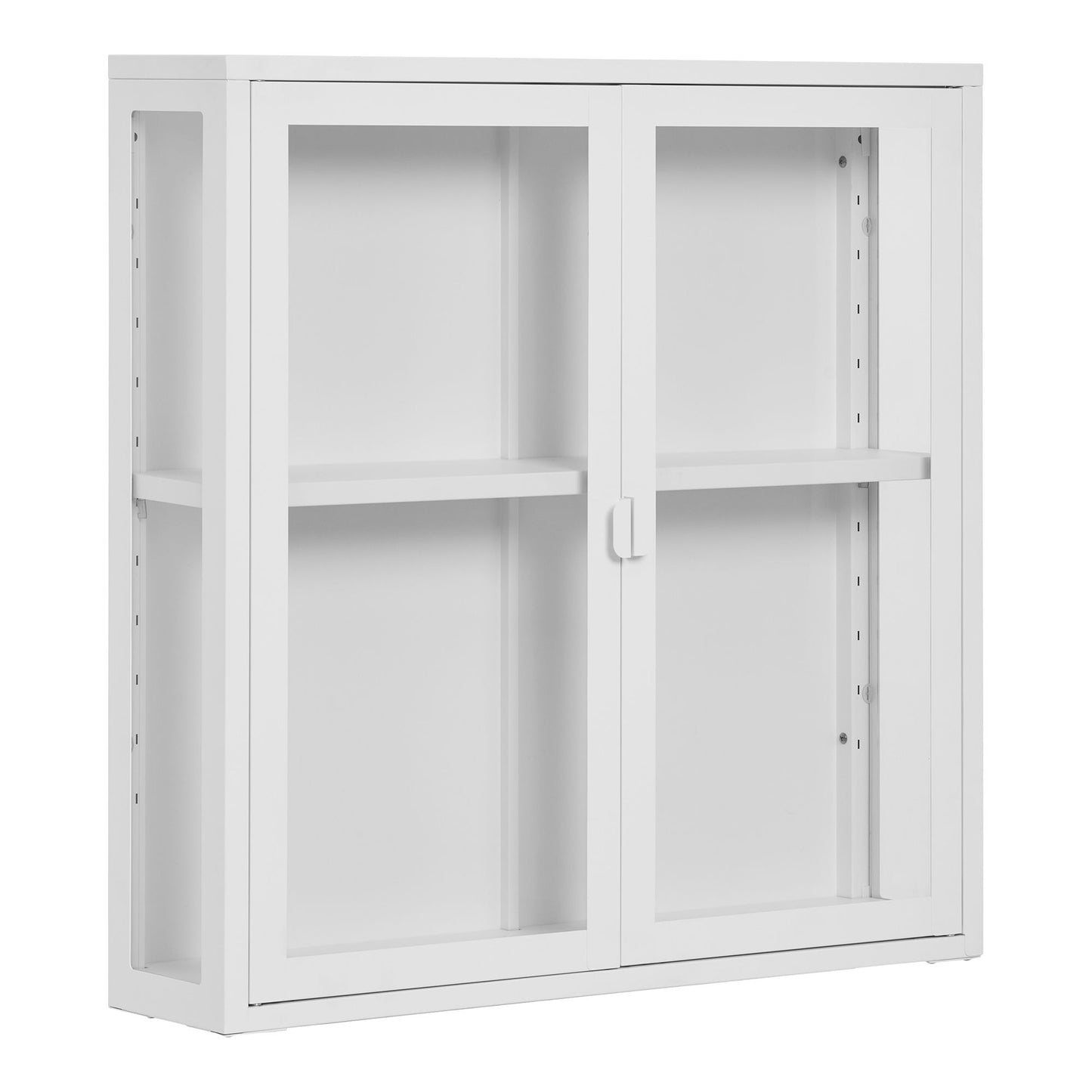Brisbane Hængende Vitrineskab - Hængende Vitrineskab, 2 Glaslåger, Stål, Hvid 80X18X80 Cm ⎮ 5713917031634 ⎮ 3003011