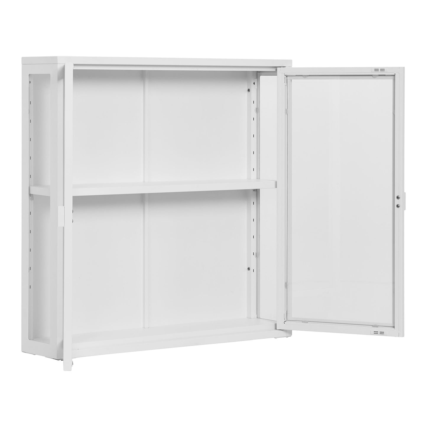 Brisbane Hængende Vitrineskab - Hængende Vitrineskab, 2 Glaslåger, Stål, Hvid 80X18X80 Cm ⎮ 5713917031634 ⎮ 3003011