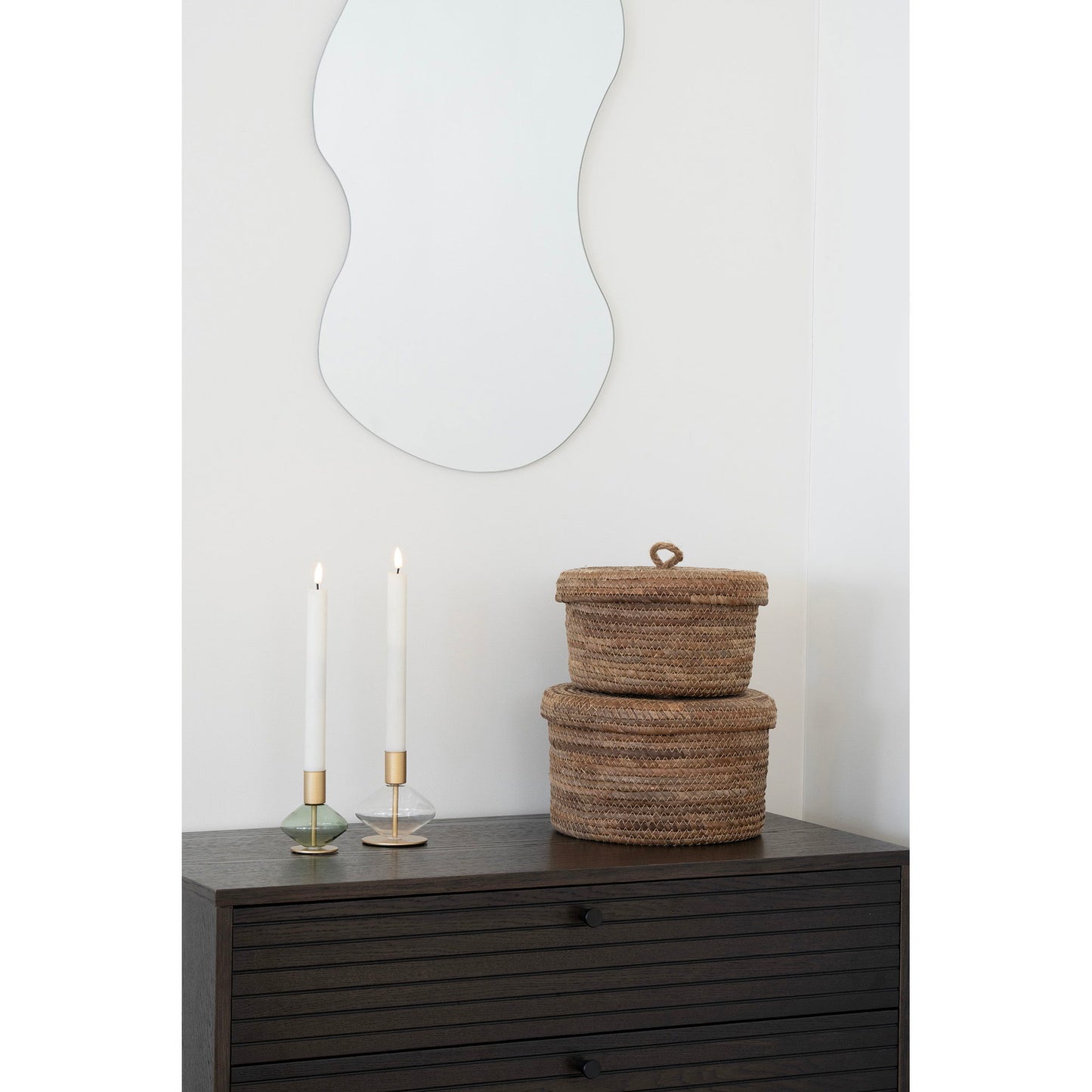 Kyoto Kommode - Kommode, 4 Skuffer, Egefiner, Smoked, Sorte Metalben 80X40X85 Cm ⎮ 5713917032488 ⎮ 3101006