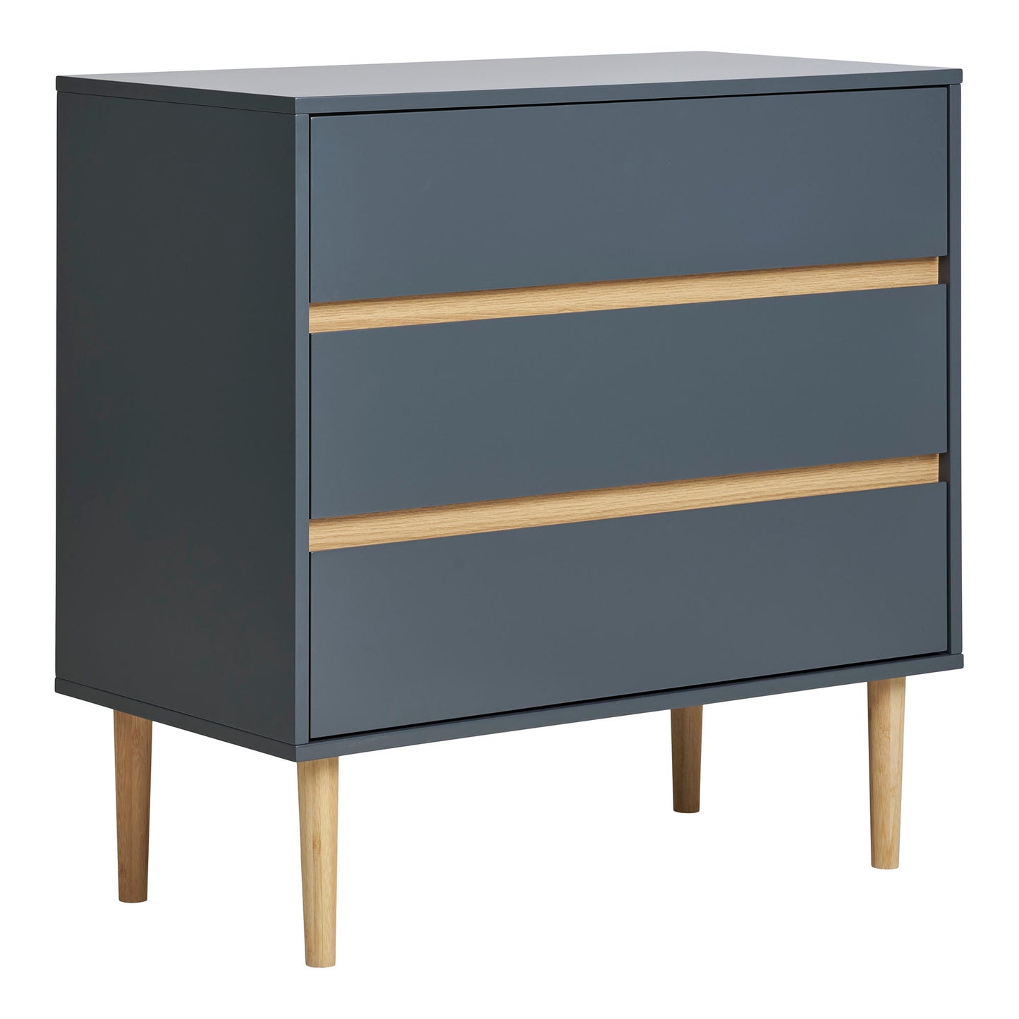 Bisley Kommode - Kommode, Malet Træ, 3 Skuffer, Mørkegrå80X40X80 Cm ⎮ 5713917032037 ⎮ 3102010