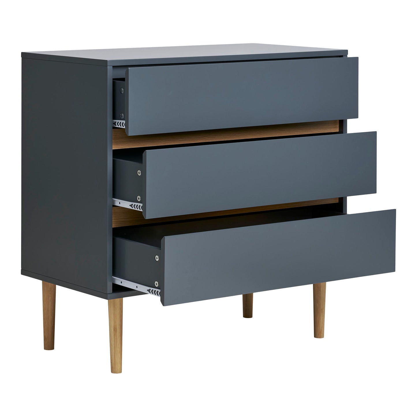Bisley Kommode - Kommode, Malet Træ, 3 Skuffer, Mørkegrå80X40X80 Cm ⎮ 5713917032037 ⎮ 3102010
