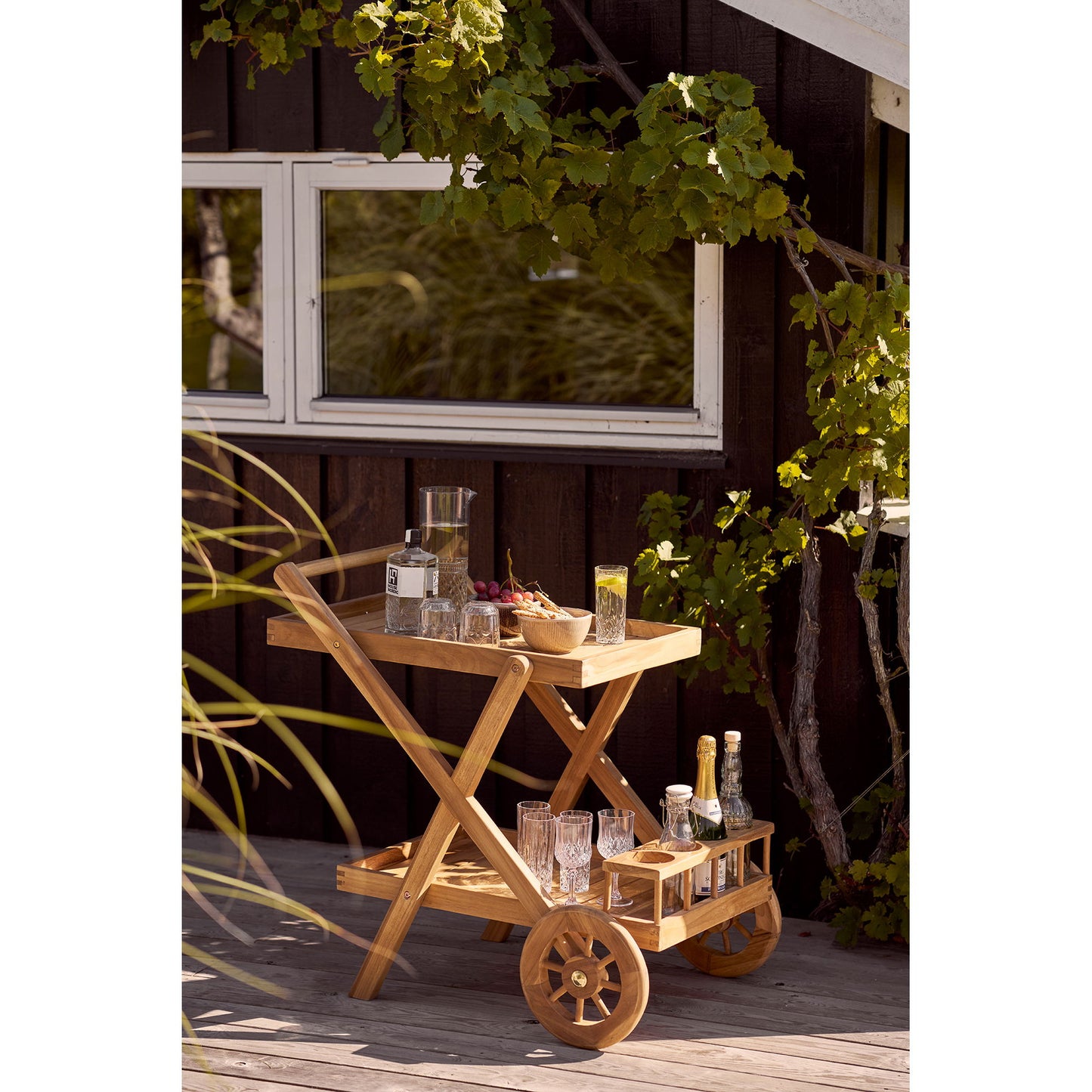 Pasaku Serveringsvogn - Serveringsvogn, Teak, Natur, 86X50X81 Cm ⎮ 5713917039562 ⎮ 3301500