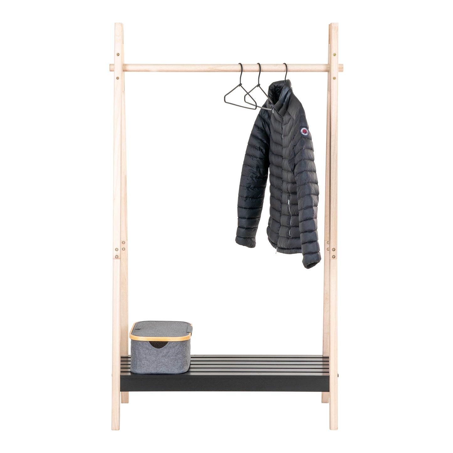 Torino Tøjstativ - Tøjstativ, Mdr/Kejsertræ, Naturt/Sort94,5X39X170 Cm ⎮ 5713917018581 ⎮ 3604051