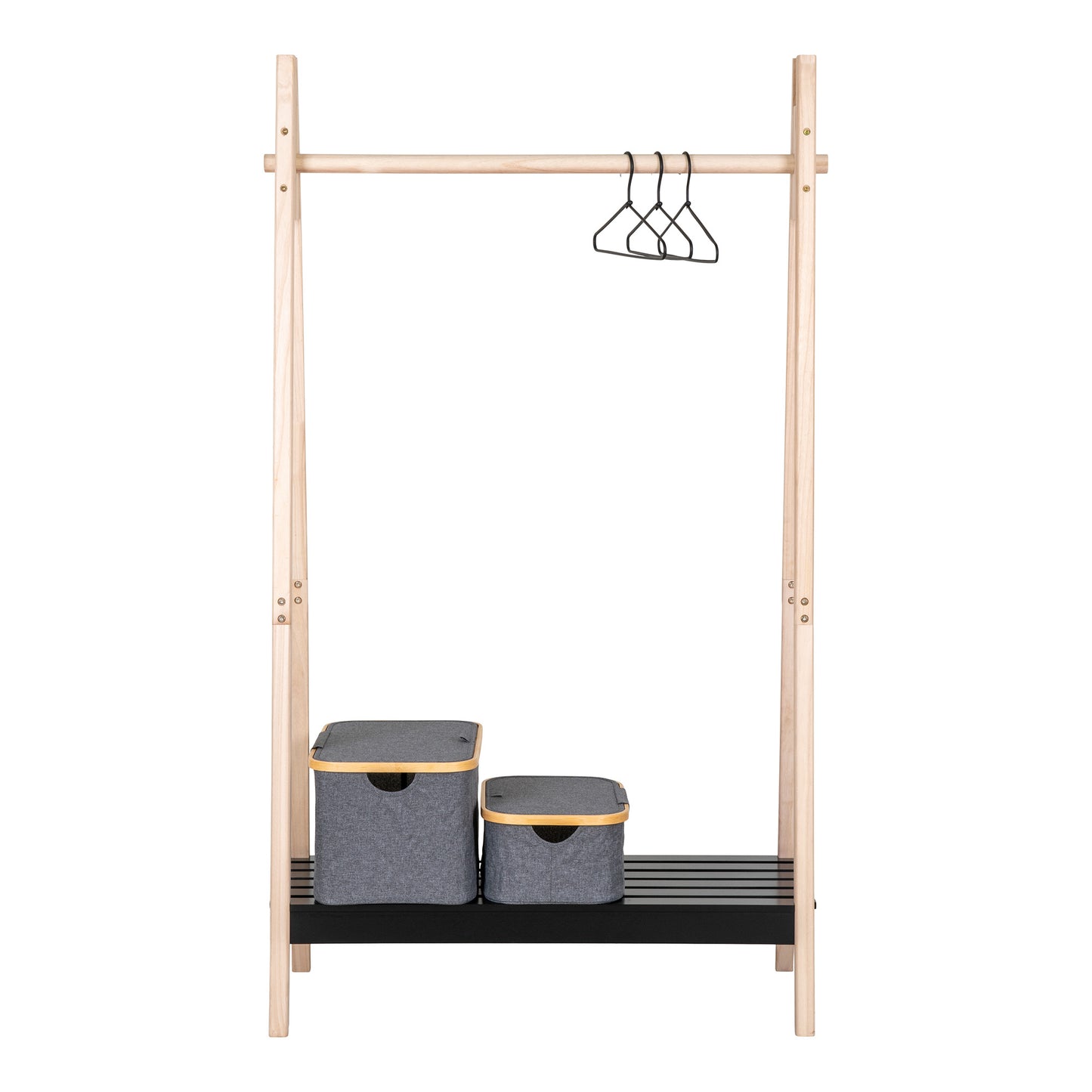 Torino Tøjstativ - Tøjstativ, Mdr/Kejsertræ, Naturt/Sort94,5X39X170 Cm ⎮ 5713917018581 ⎮ 3604051