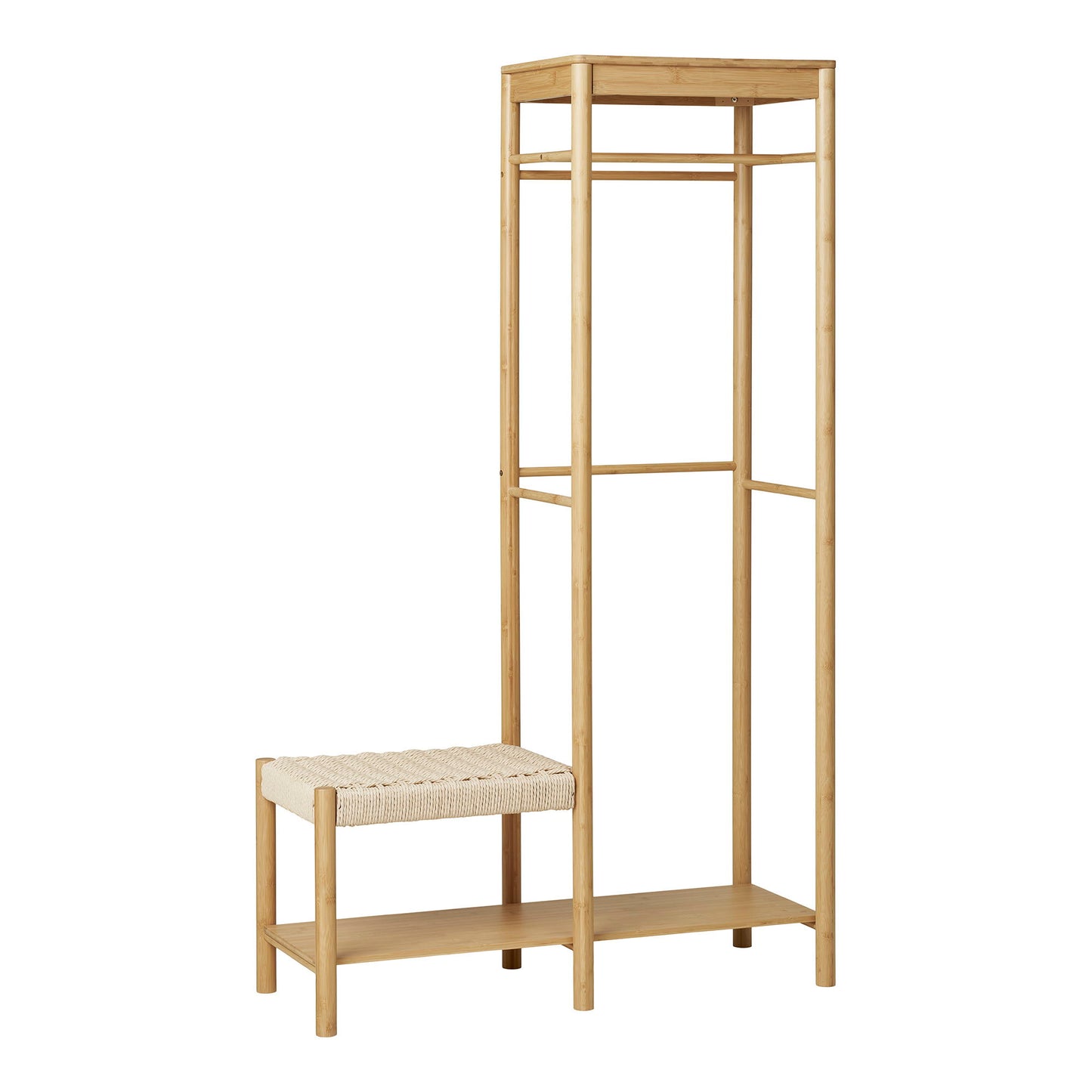 Ember Tøjstativ - Tøjstativ Med Naturflet Bænk, Bambus, Natur36X95X165 Cm&Nbsp; ⎮ 5713917030774 ⎮ 3604053