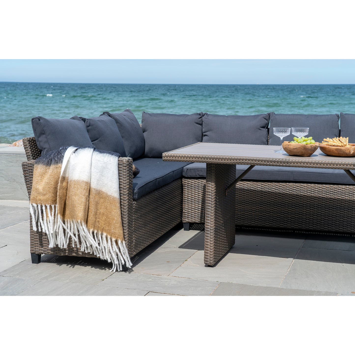 Sintra Plaid - Plaid, Sort/Hvid/Brun 130X170 Cm ⎮ 5713917019601 ⎮ 3960901