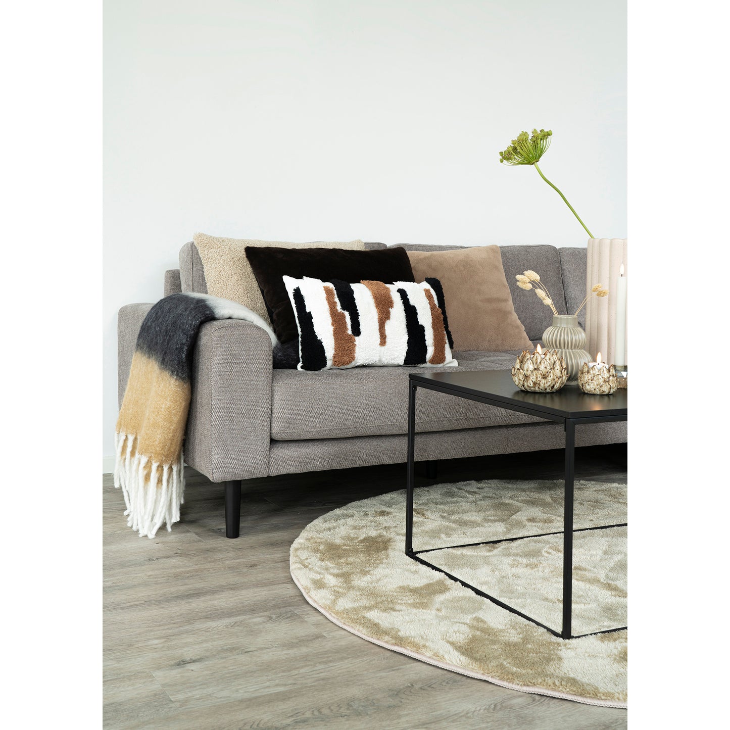 Sintra Plaid - Plaid, Sort/Hvid/Brun 130X170 Cm ⎮ 5713917019601 ⎮ 3960901